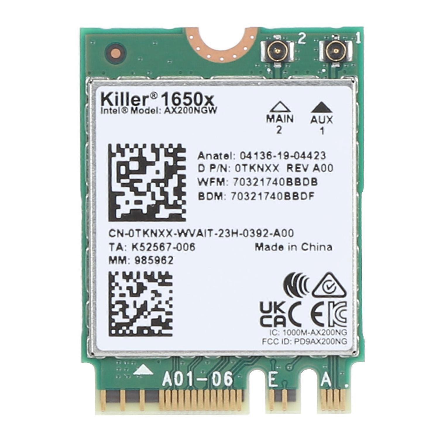 Network Card 1650X AX200 M.2 WiFi6 2.4G 5G Dual Band High Throughput Fast Data Transmission Wireless