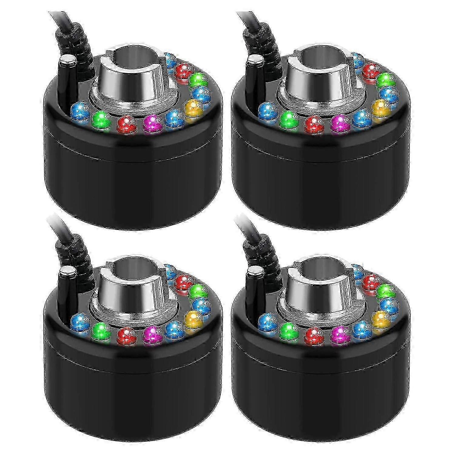 4 Pcs Halloween Mist Maker Ultrasonic Fogger Water Fountain Pond Fog Machine Color Change Fogger LE