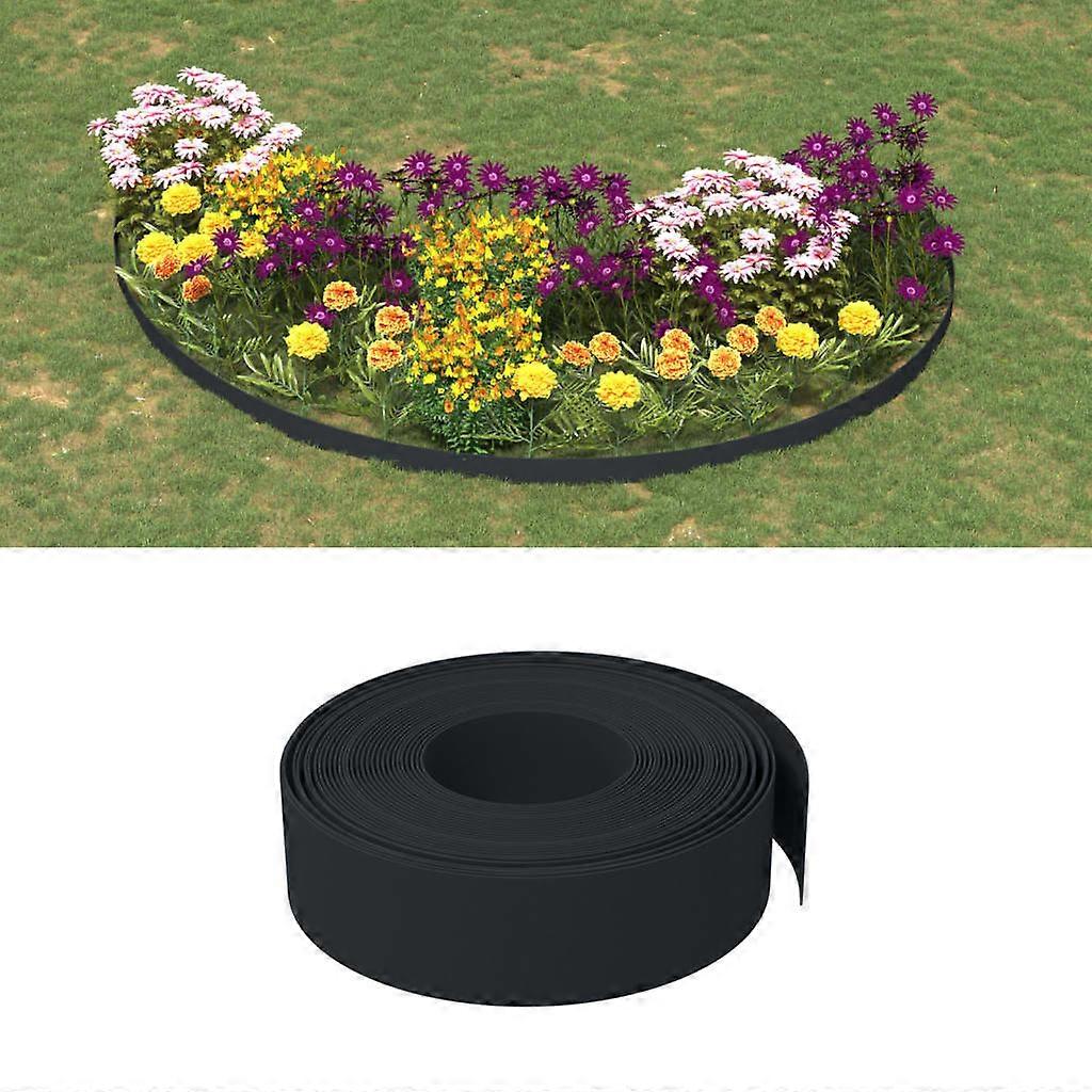Lawn edging 4 pcs. Black 10 m 15 cm Polyethylene