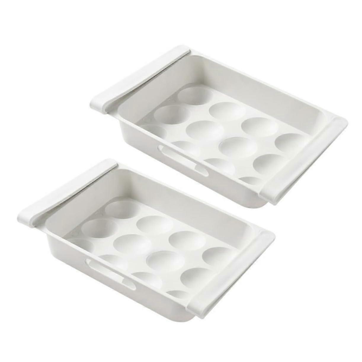 Egg Holders 2Pcs Refrigerator Storage Boxes Egg Preservation Stackable MultiEgg Containers Kitchen Organizer