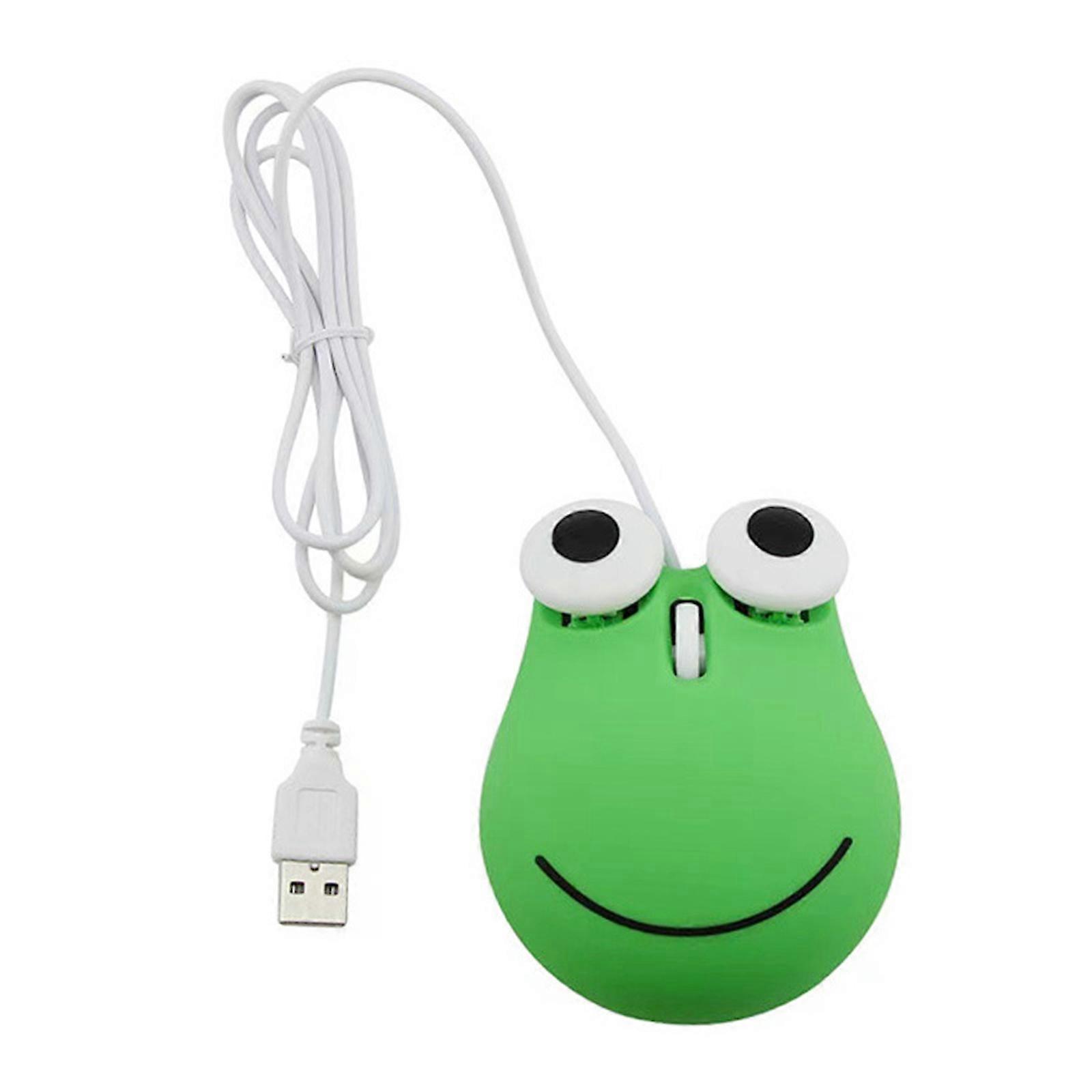 Unique and Eye Catching Cartoon Frog Mouse USB Wire Mouse Perfect for Students, Gamers, Office Use 1200dpi Funny Mice Multicolor