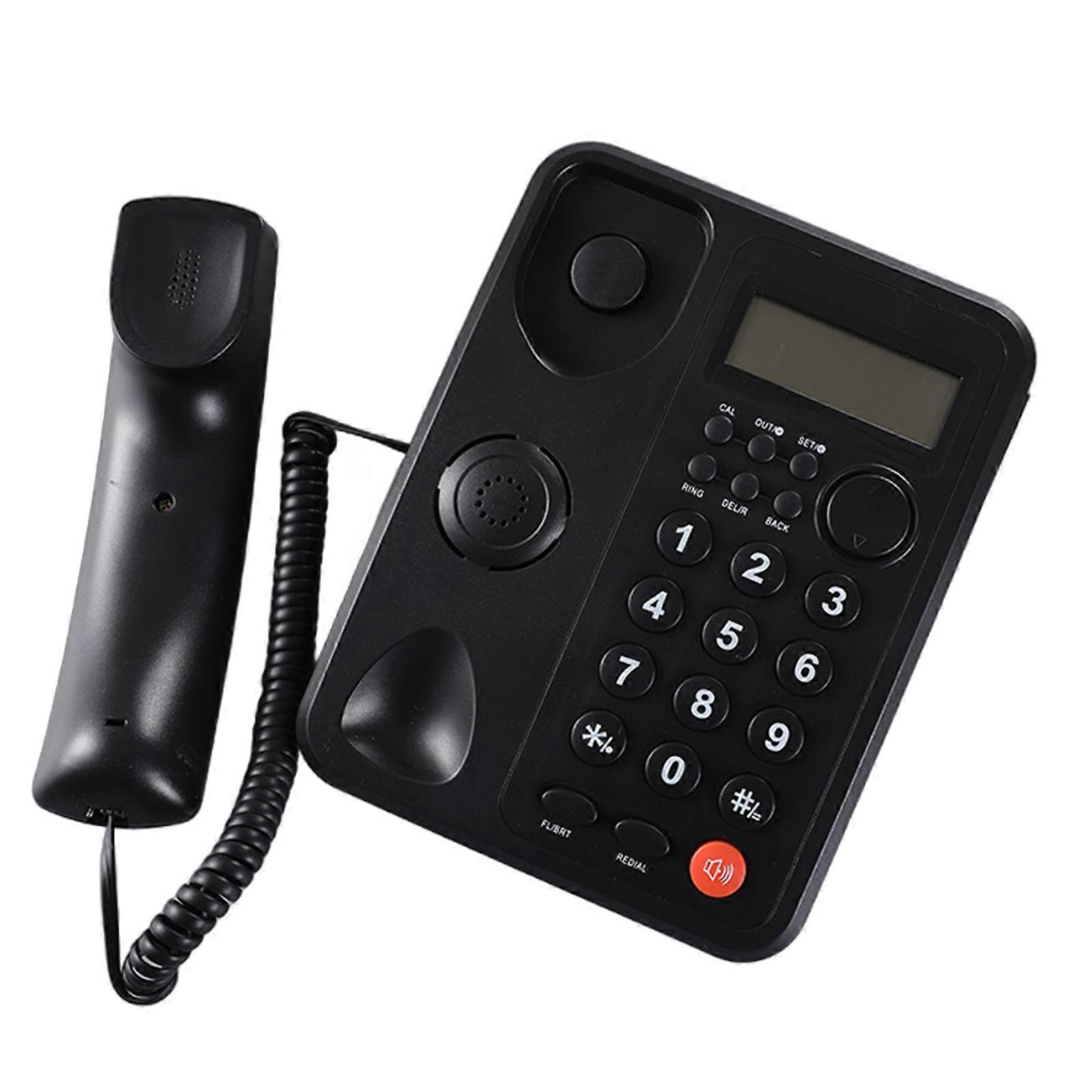 Corded Telephone with Speaker, LCD Display Call Number Digital/Time Table Phone For Office and Home Communication Multicolor