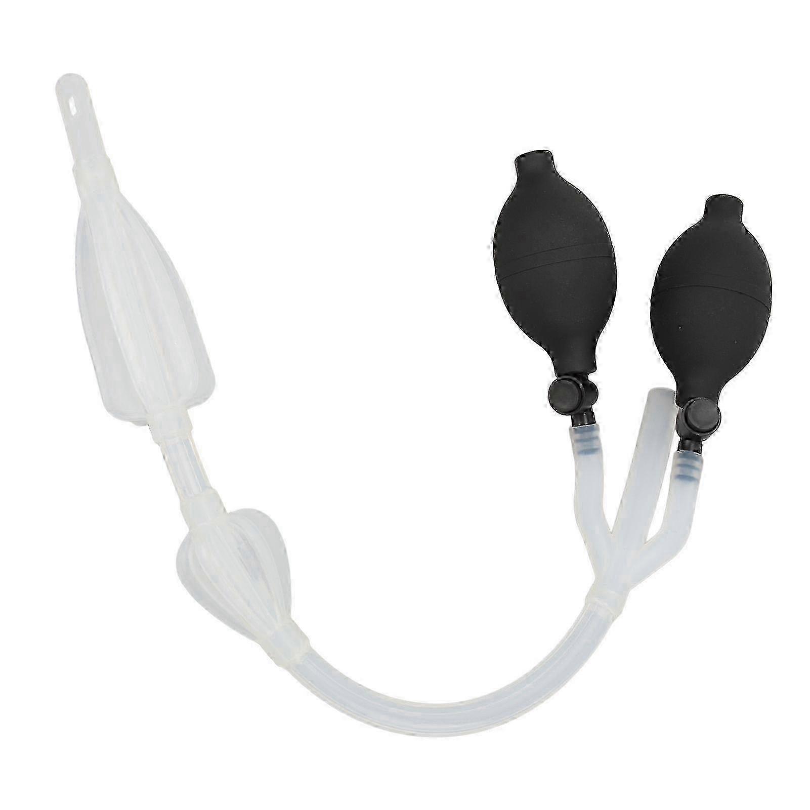 w Silicone Enema Douche Bulb Dual Side Openings Elastic Inflatable Double Bulb Flushing System for Health Care