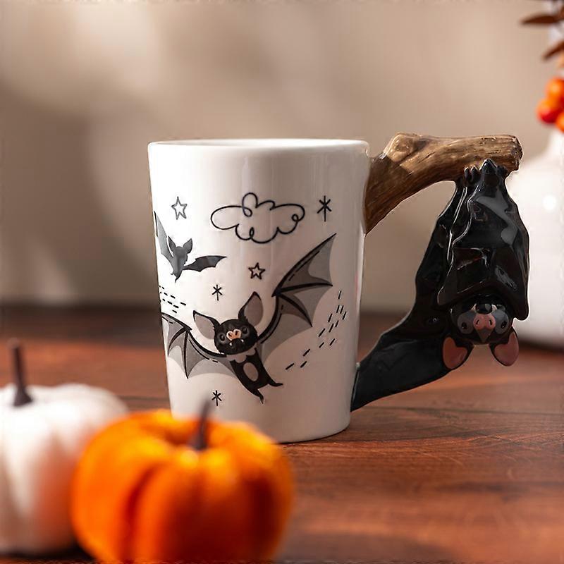 Shaped Handle Ceramic Mug - Bat 1 Pack