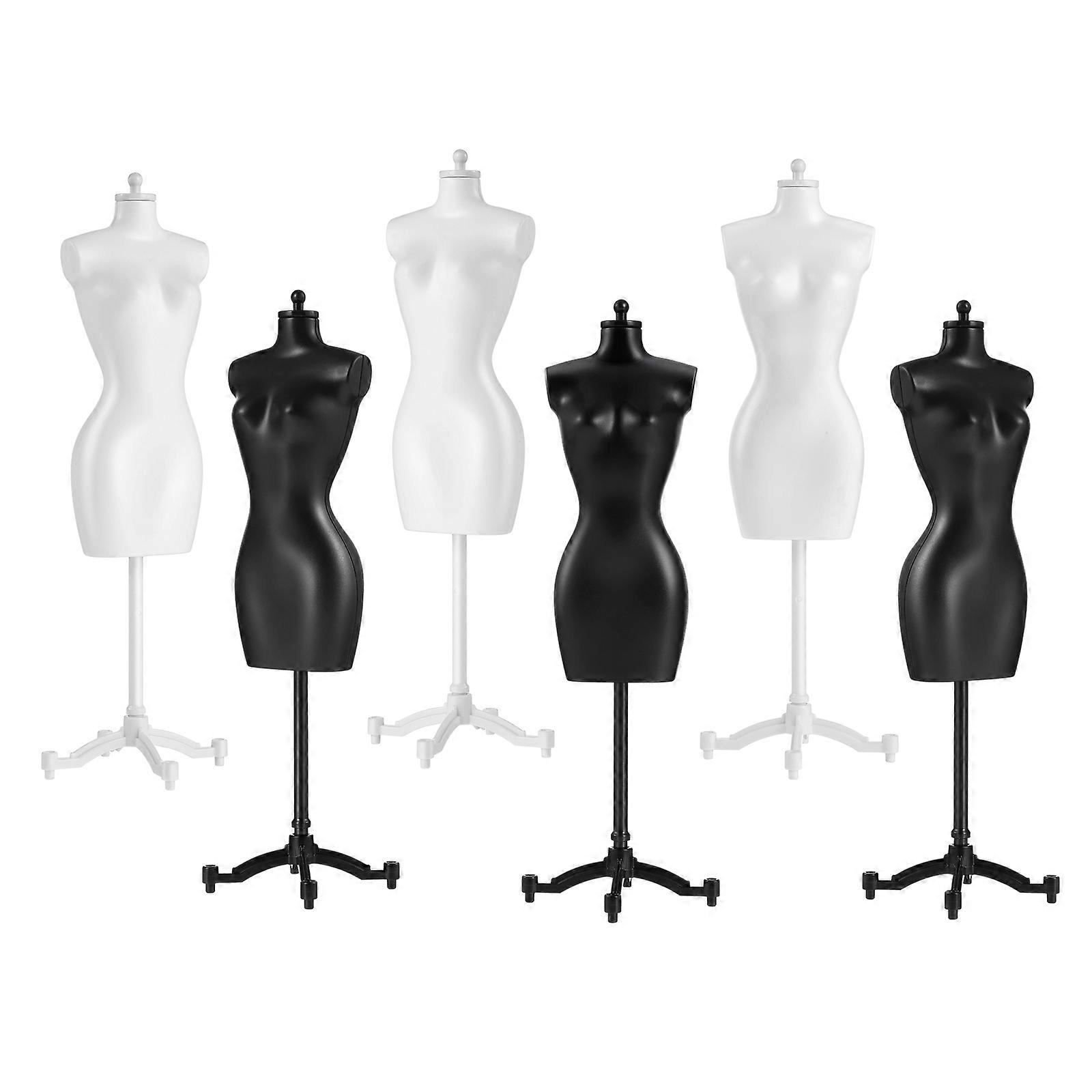 Assorted Color Plastic Doll Dress Form Model Stand for Display 6Pcs