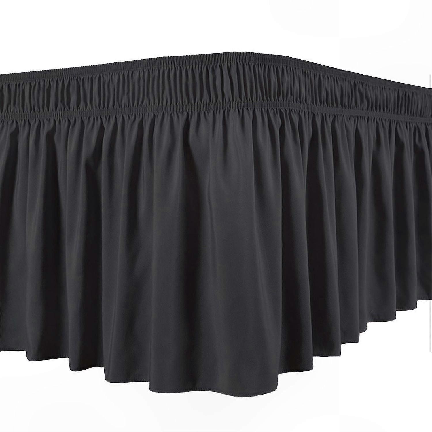 Silky Soft Wrap Around Bed Skirt Elastic Ruffled