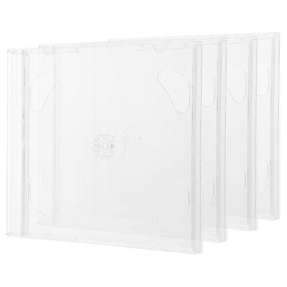 Cd Storage Holders Disk Case For Office Use 5.66X4.95X0.24in Square Simple Design Organization 4Set