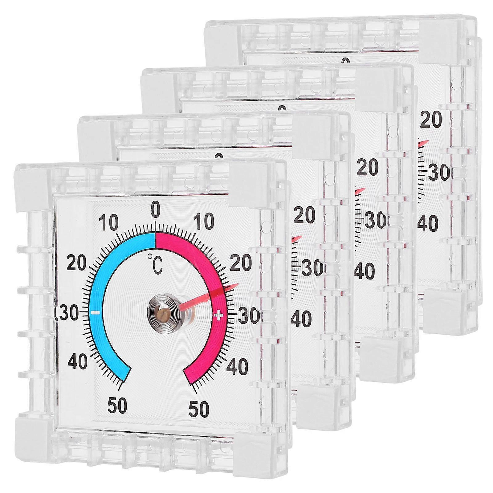 Outside Temperature Gauge Plastic 4Pcs for Home Window Application