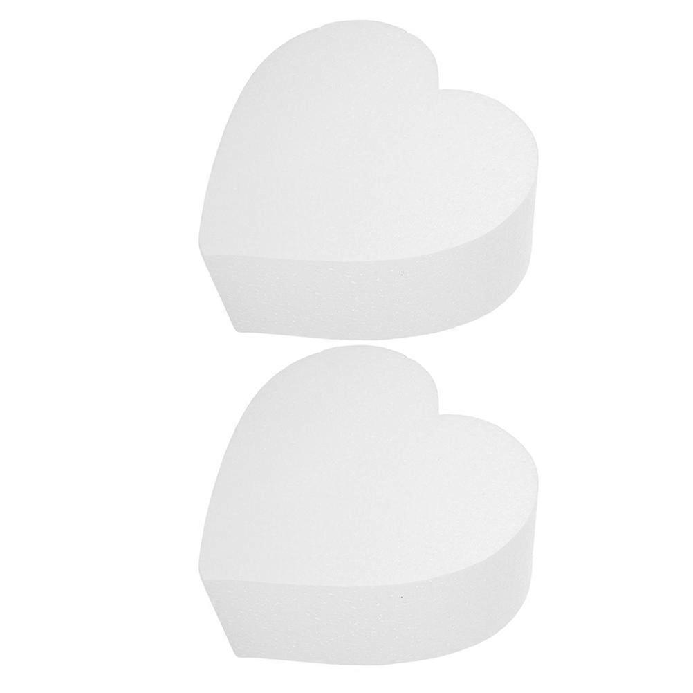 Heart Shaped Foam Cake Dummy for Decoration Practice 2Pcs White