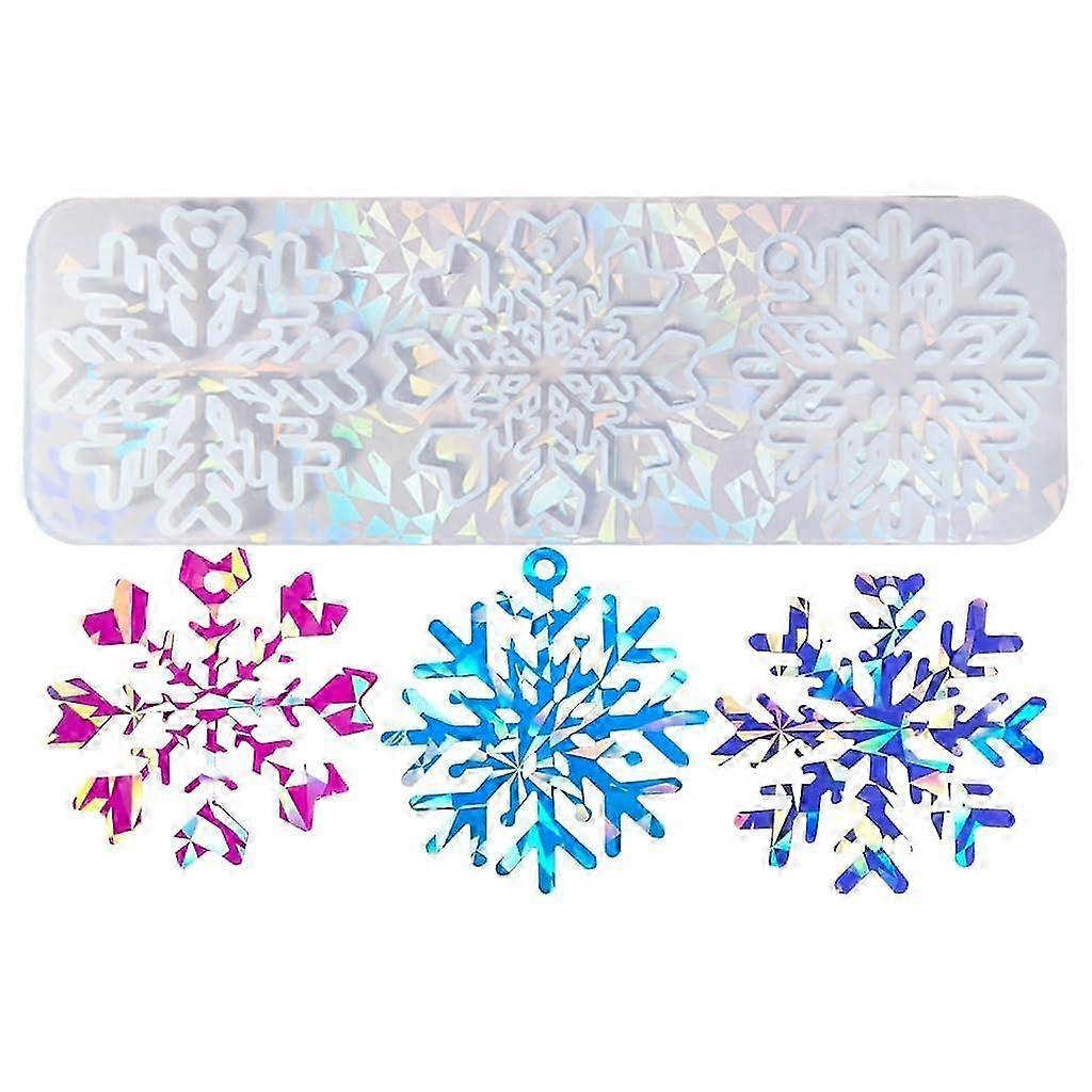 Snowflake Silicone Mold with Clear Patterns for Christmas Tree Ornament DIY