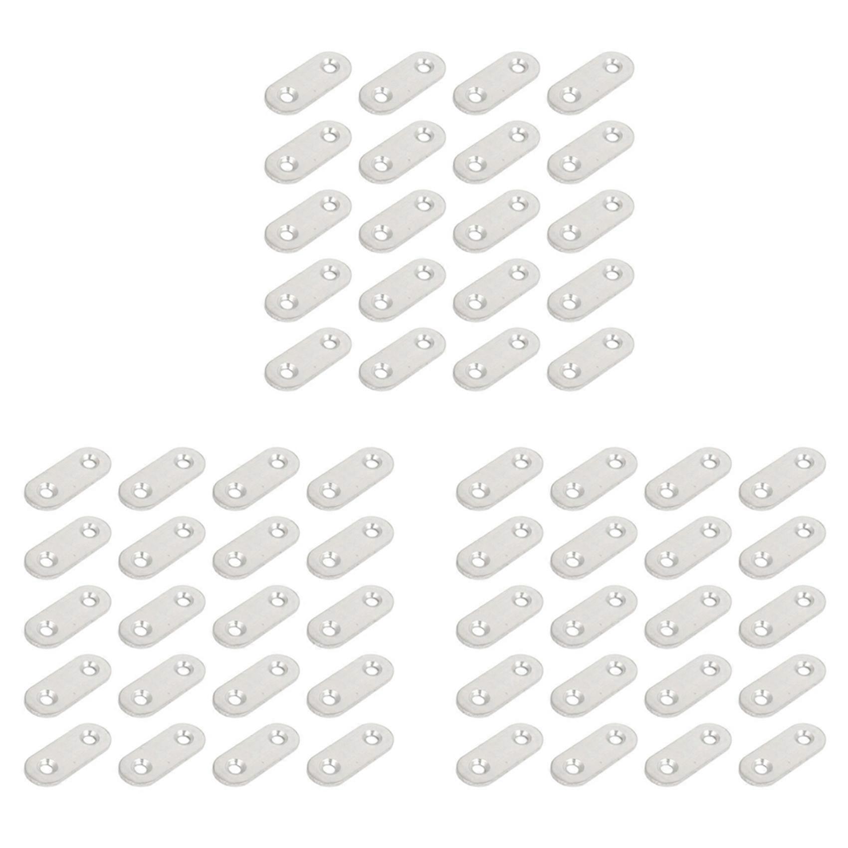 Stainless Steel Flat Bracket Straight Mending Fixing Plates 40mm 60pcs