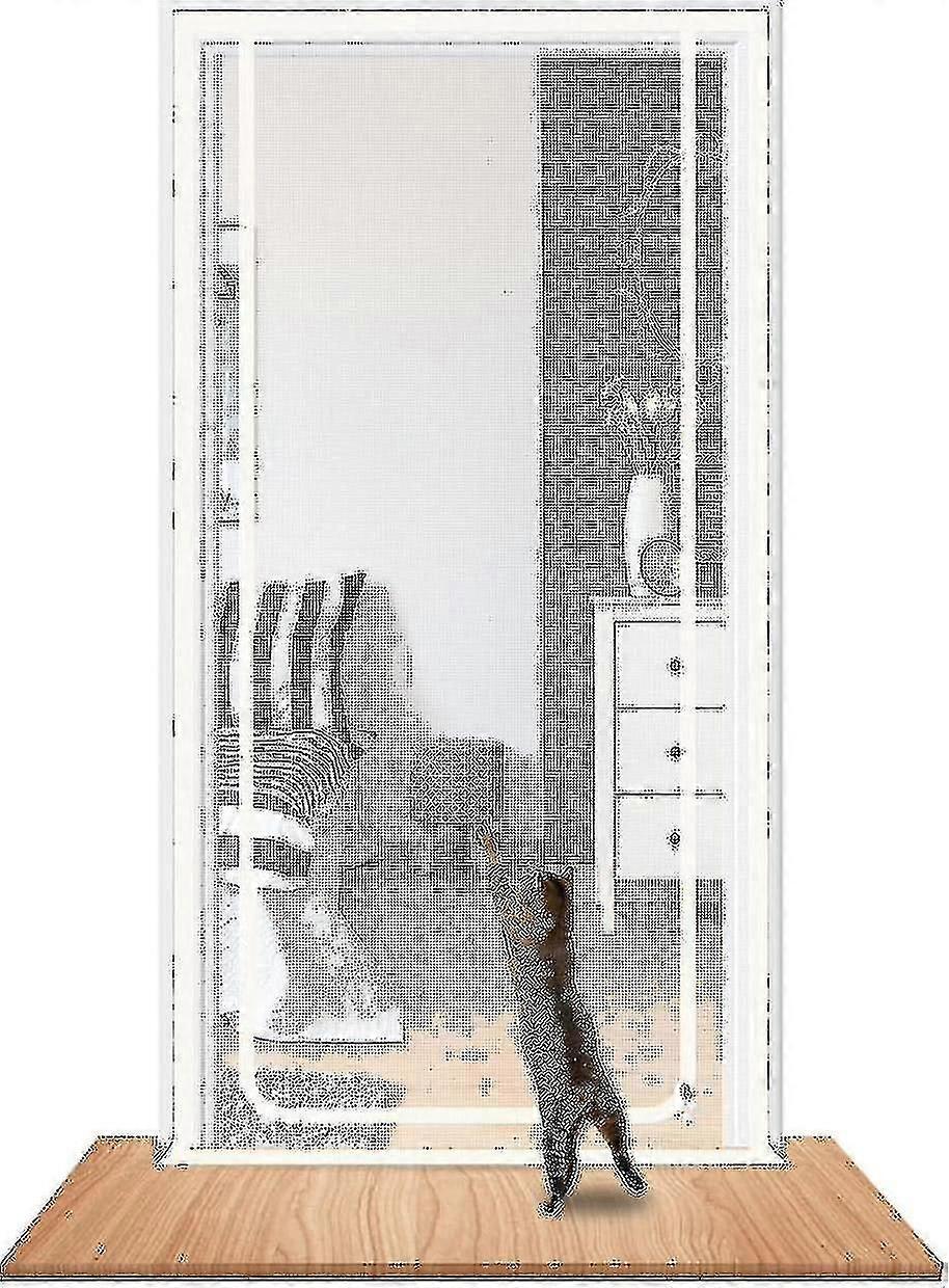 باب يناسب حجم الباب 90 سم × 210 سم ، باب شاشة الحيوانات الأليفة السميك للخدمة الشاقة للكلاب القطط البعوض ، مناسب لغرفة المعيشة ، غرفة النوم ، المطبخ ، الفناء ، كور