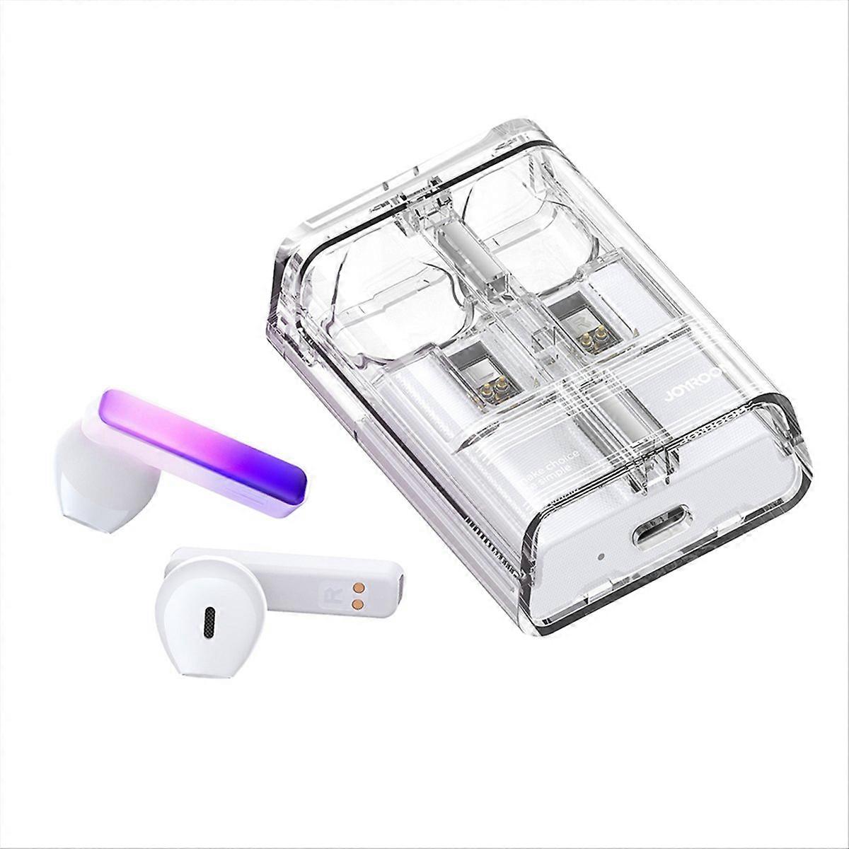  Wireless Bluetooth Headset Transparent Shine Headset, White