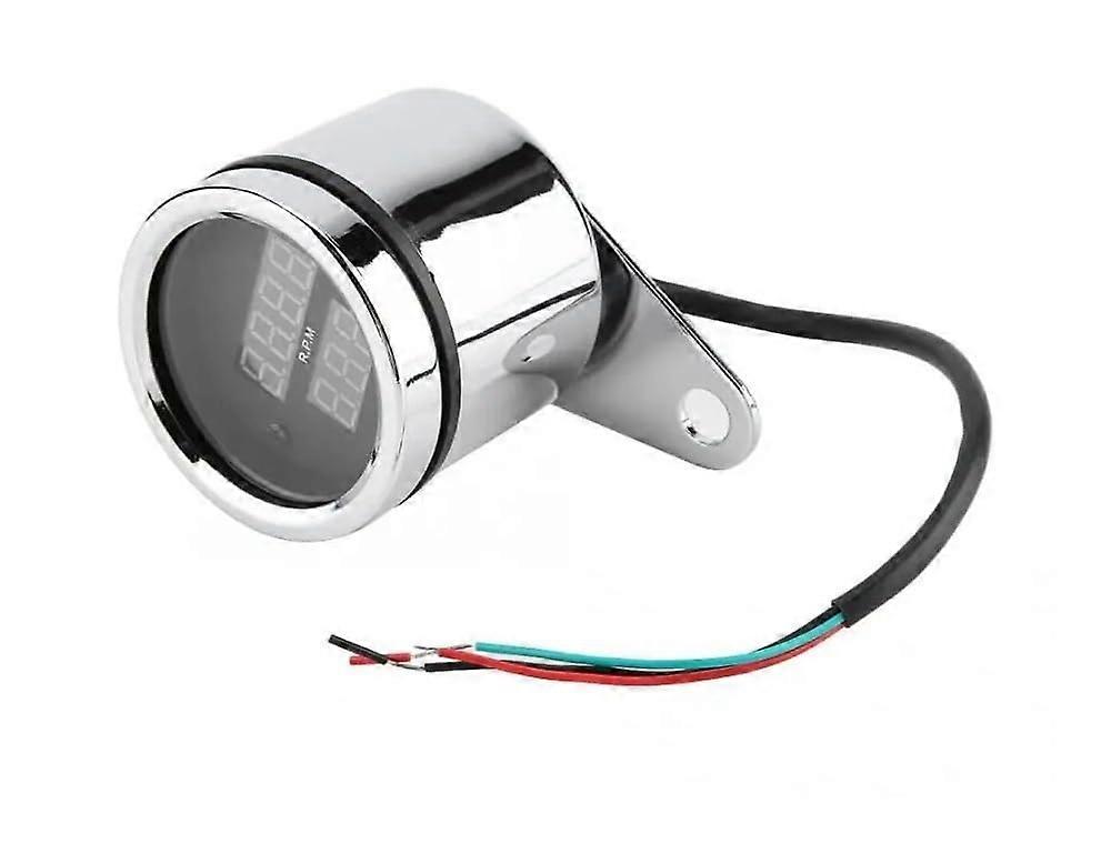 2 in 1 Digital Motorcycle Speedometer and Odometer with Voltmeter Tachometer 12V Universal Fit