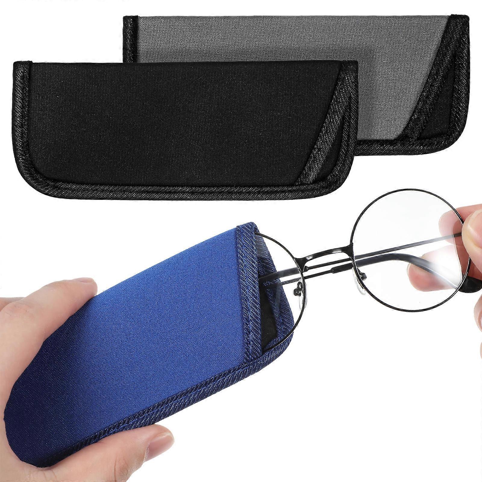 Eyeglass Case Protective Soft Pouch for Storage Use 3Pcs Multi Color