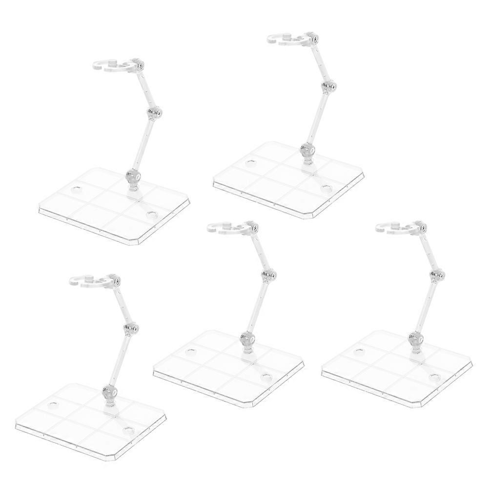 Plastic Figure Stand Adjustable Doll Support for Display 5Pcs