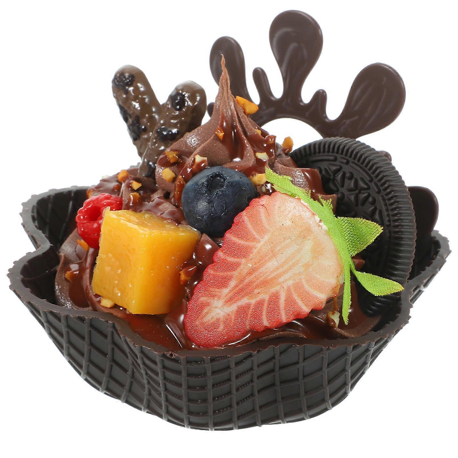 Fake Ice Cream Model for Decor 2Pcs Artificial Ice Cream Simulation Display