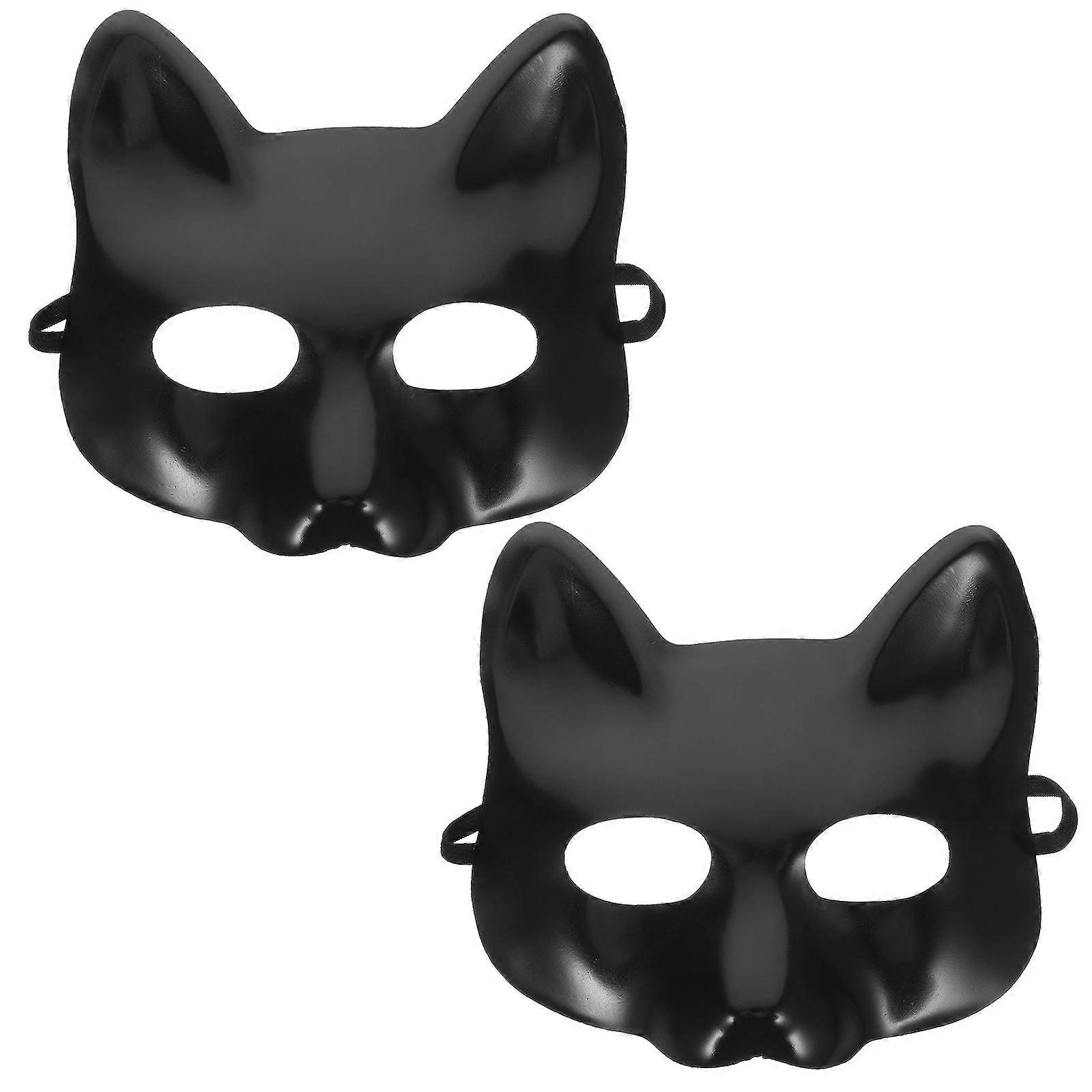Masquerade Mask Blank Cat Masks for DIY Use 2Pcs Paper Masks