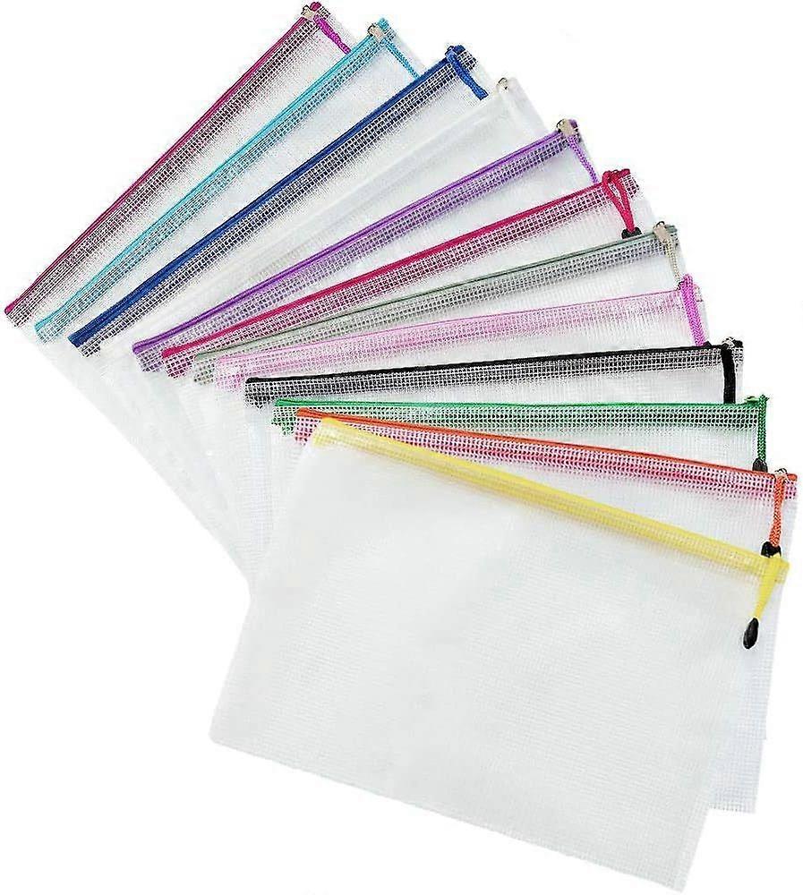 Plastic Wallets A4 Zip Wallets - 12PCS Plastic Folders Zip Lock Bags A4 Zip