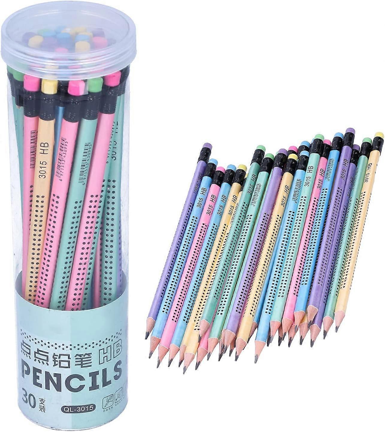 30pcs of HB pencil non-slip multi-color triangle rod pencil student writing drawing tool HB pencil