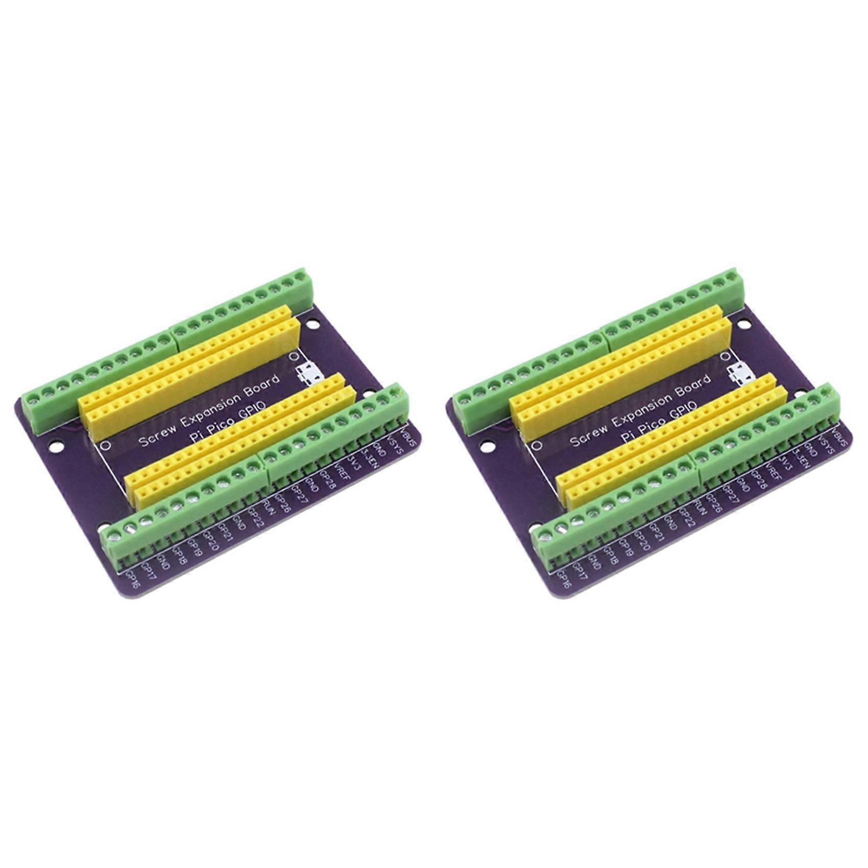 2X for Raspberry Pi PICO GPIO Expansion Board Picow Terminal GPIO Interface Module Onboard Male and Female Pins(Welded)