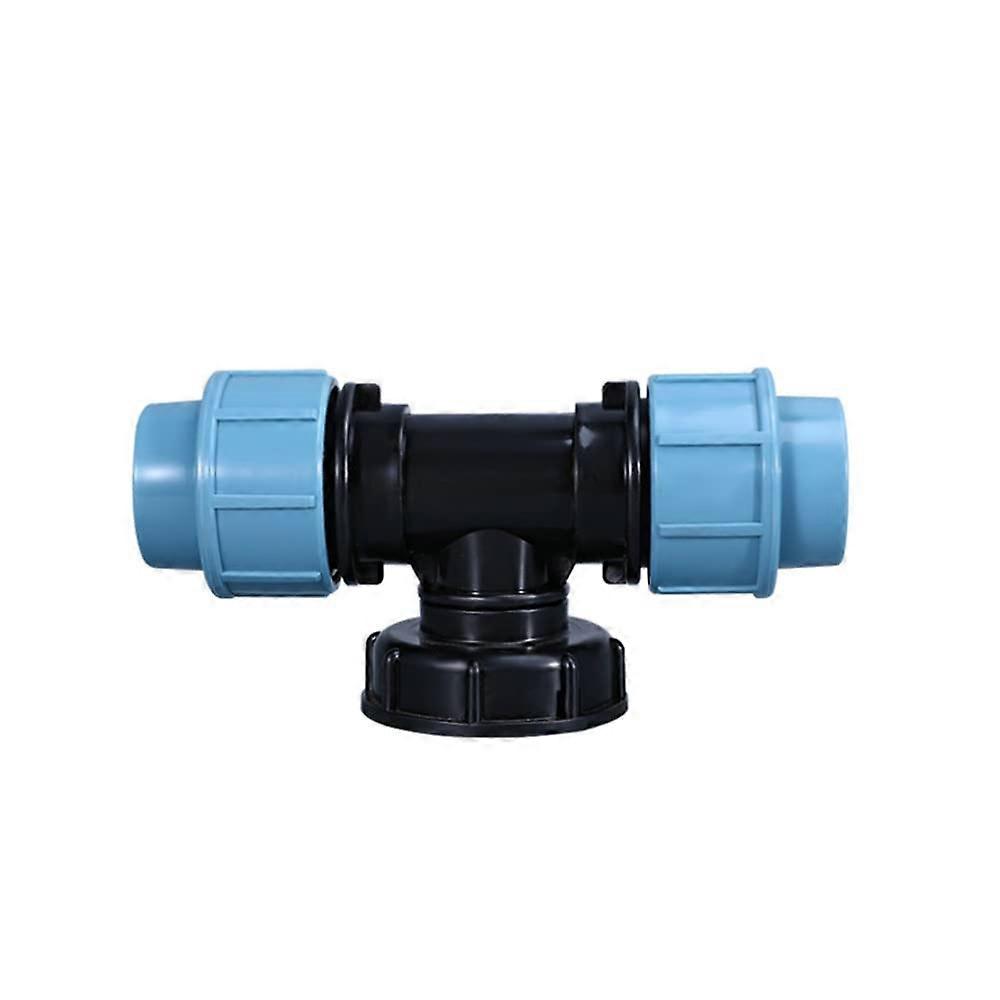 IBC Tote Tank Adapter S60x6 Hose Connector to 25mm MDPE Pipe with Tee Outlet LeakProof