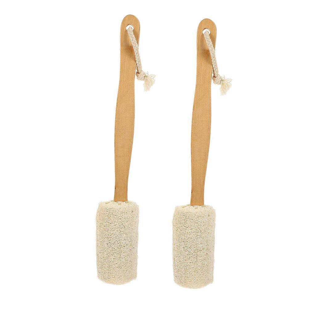 Silk Gourd Loofah Bath Brush for Deep Cleansing with 2Pcs Beige Tools