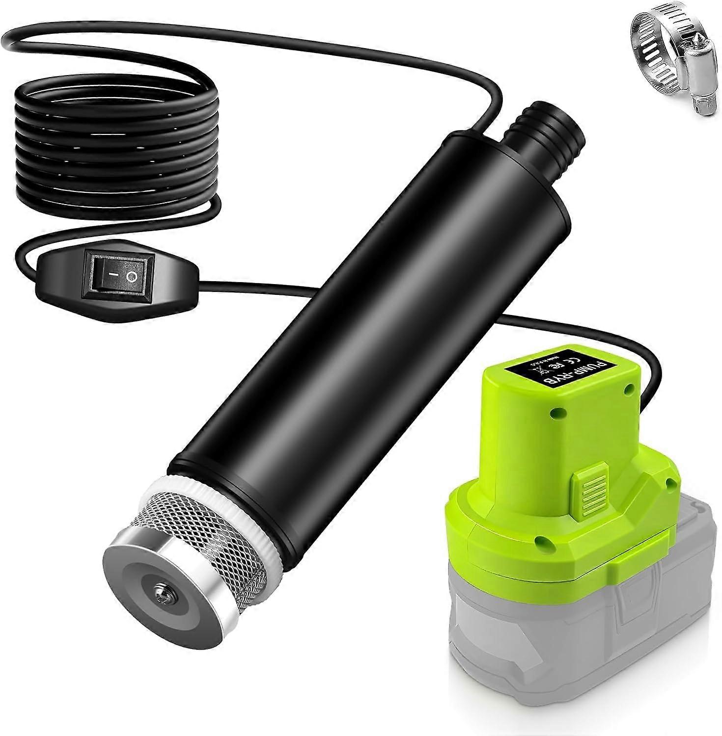 Cordless Submersible Water Pump for Ryobi 18V Battery, 635GPH with Sediment Filter for Pools and Ponds Ref: 9338