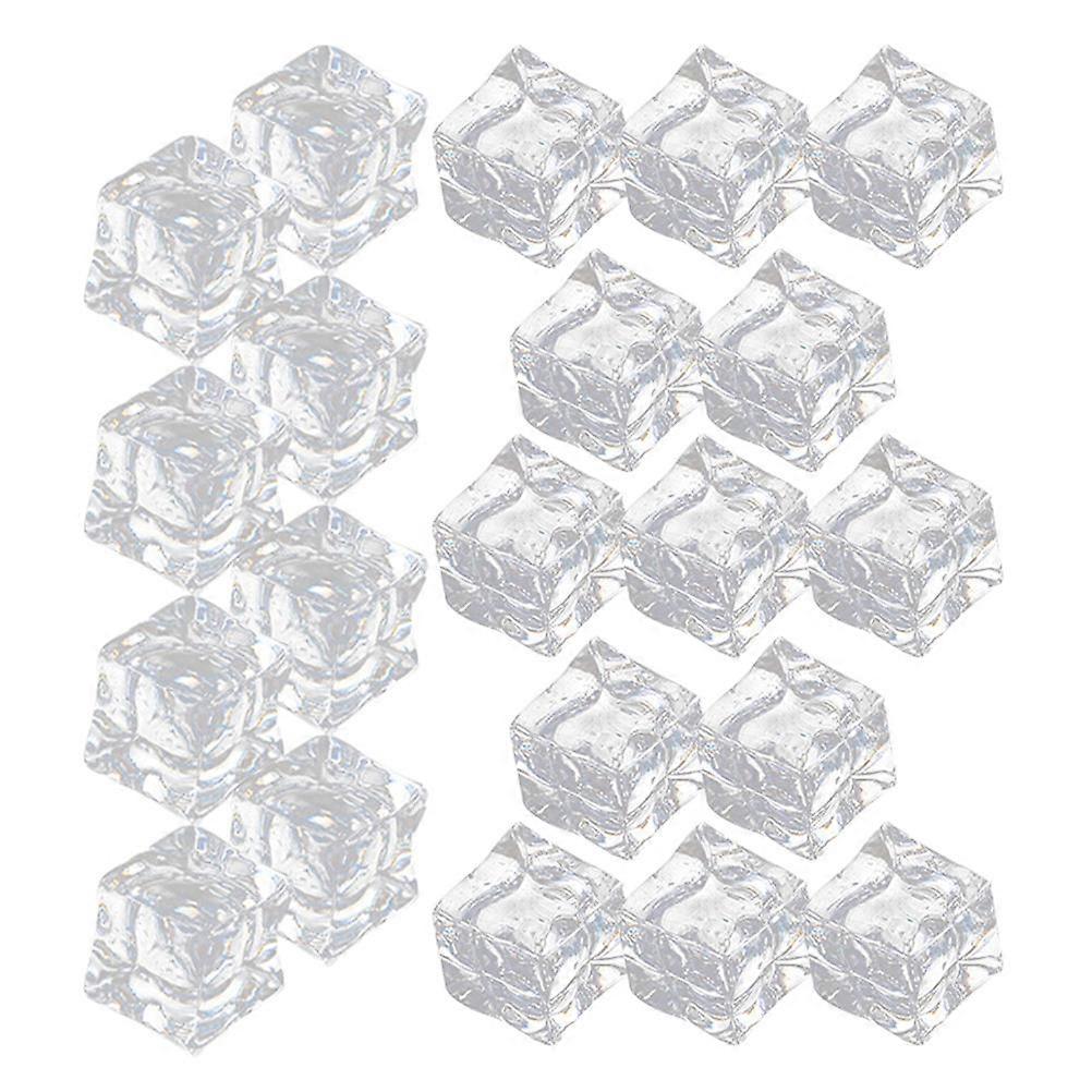 Fake Ice Cubes Acrylic Ice Cubes Reusable for Decorative Use 200Pcs