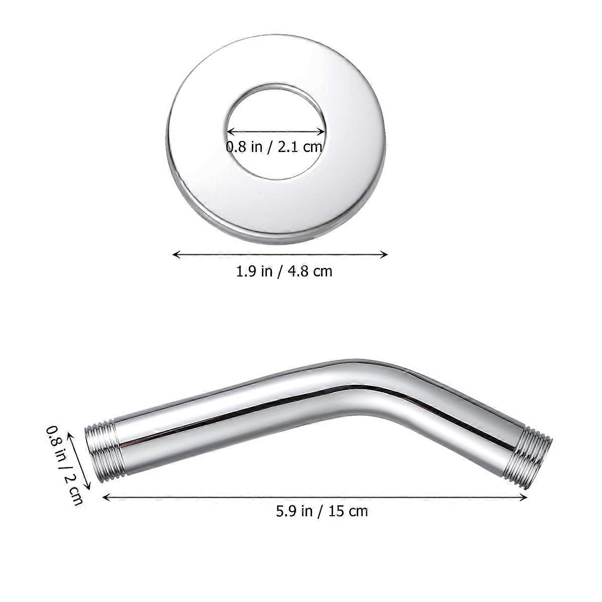 Shower Arm and Flange in Stainless Steel for Wall Mount with Fixed Shower Head 15cm Silver