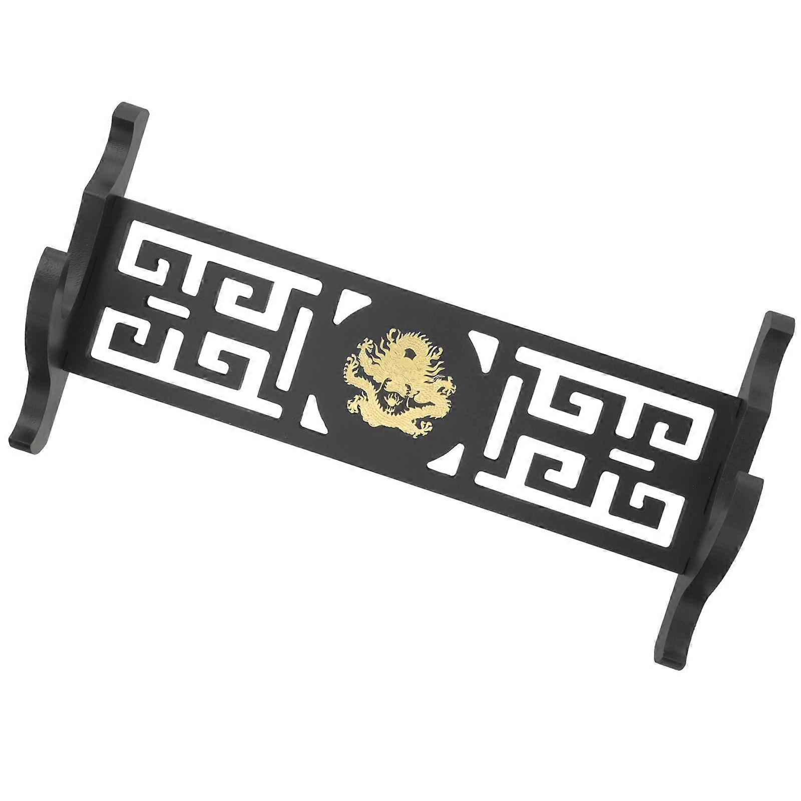 Black Dragon Pattern Wall-Mounted Sword Stand for Display Rack