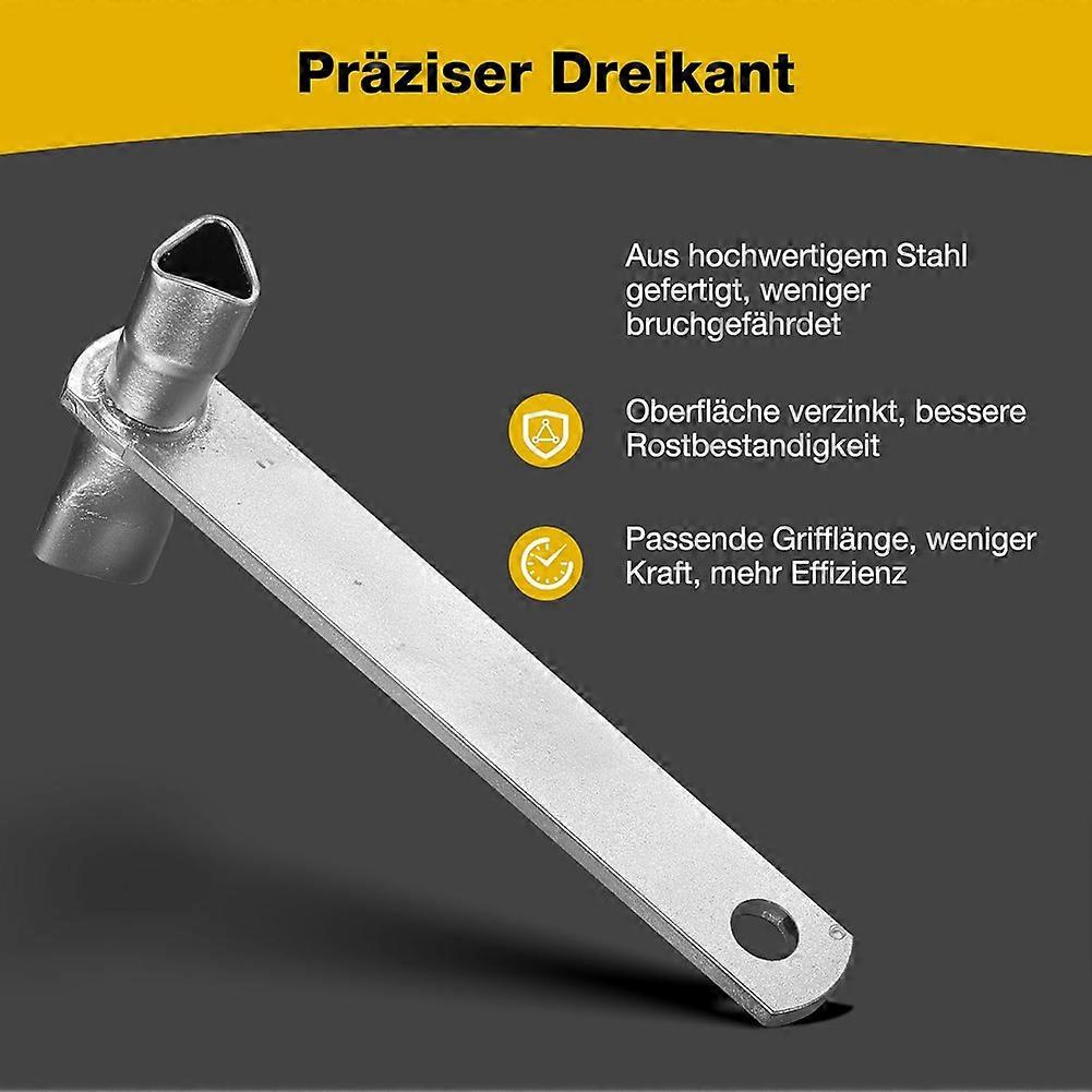 M12 Triangular Key, Post Key, Double Size M12/M10 Fire Brigade Key, for Barrier Posts, Bollard Key