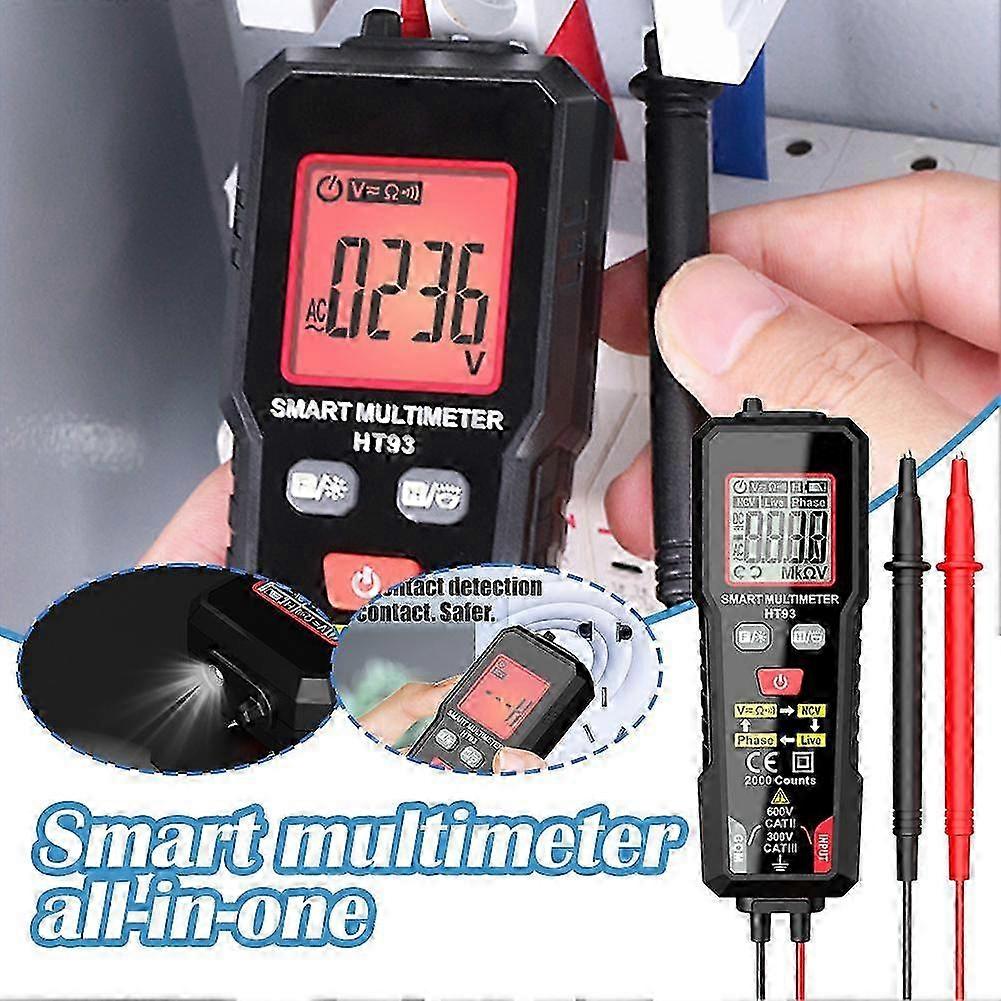 Smart Digital Multimeter AC/DCAmmeter Voltage Tester Ohm Cap Live Wire Test 26s