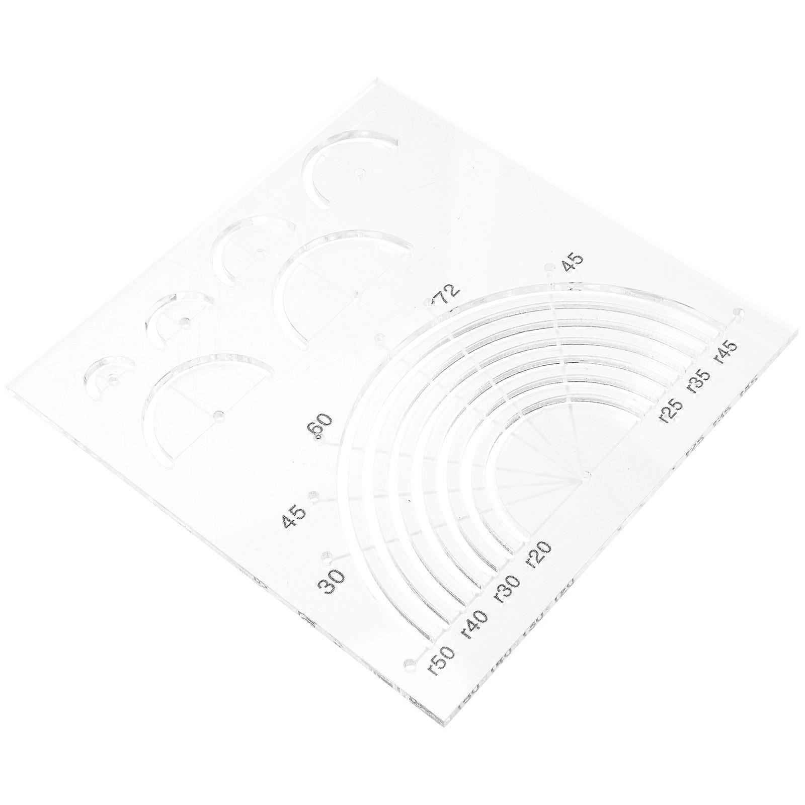 Quilting Ruler Acrylic Semicircle Patchwork Template for Quilting Projects Transparent 1Pack