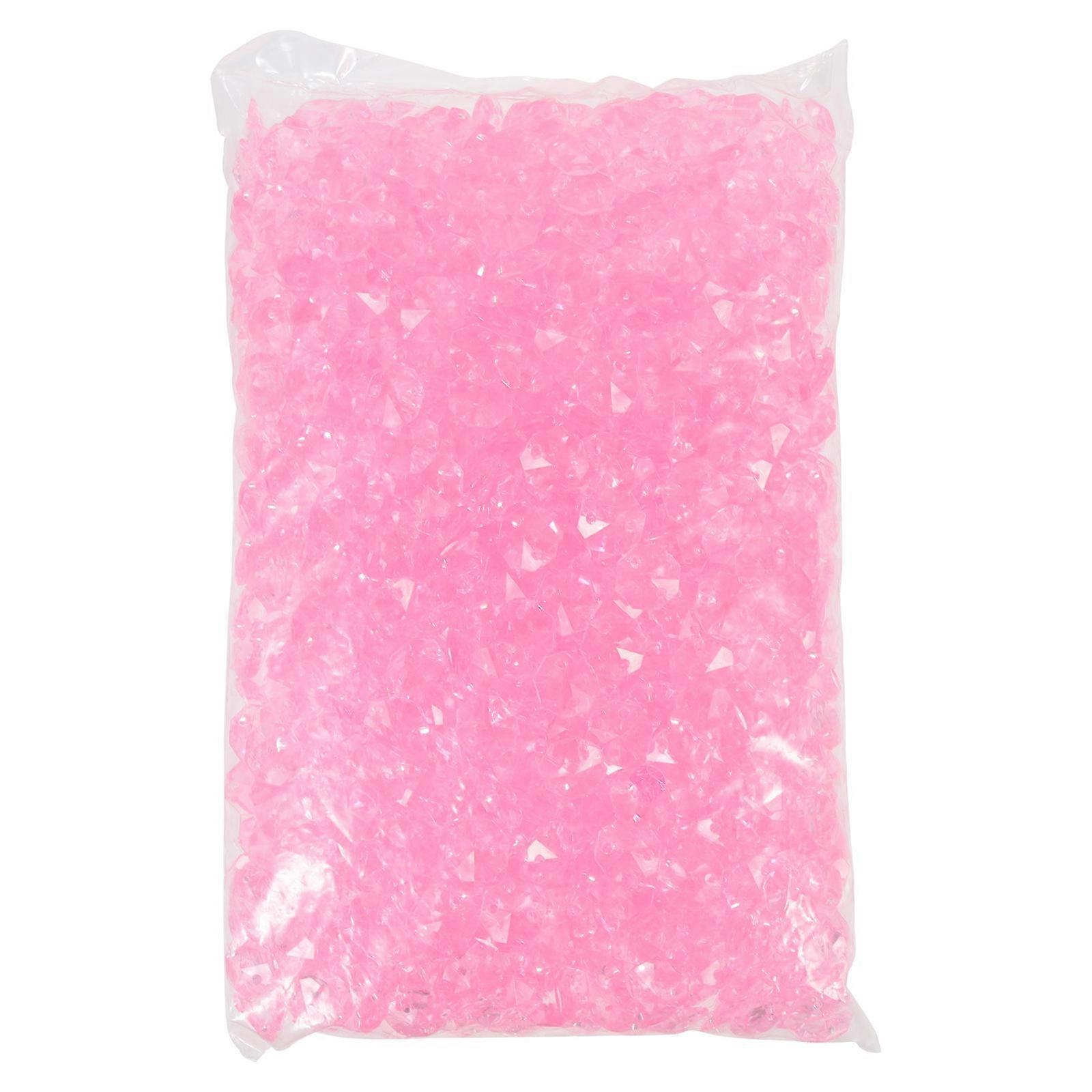 Acrylic Beads Octagonal Beads for DIY Use 1 Bag Pink Handmade Beading