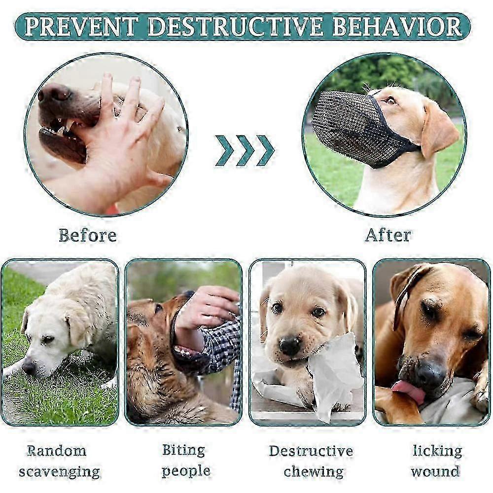Breathable Anti-Biting Chewing Licking Pet Muzzle Dog Muzzle Anti-lick  gray s