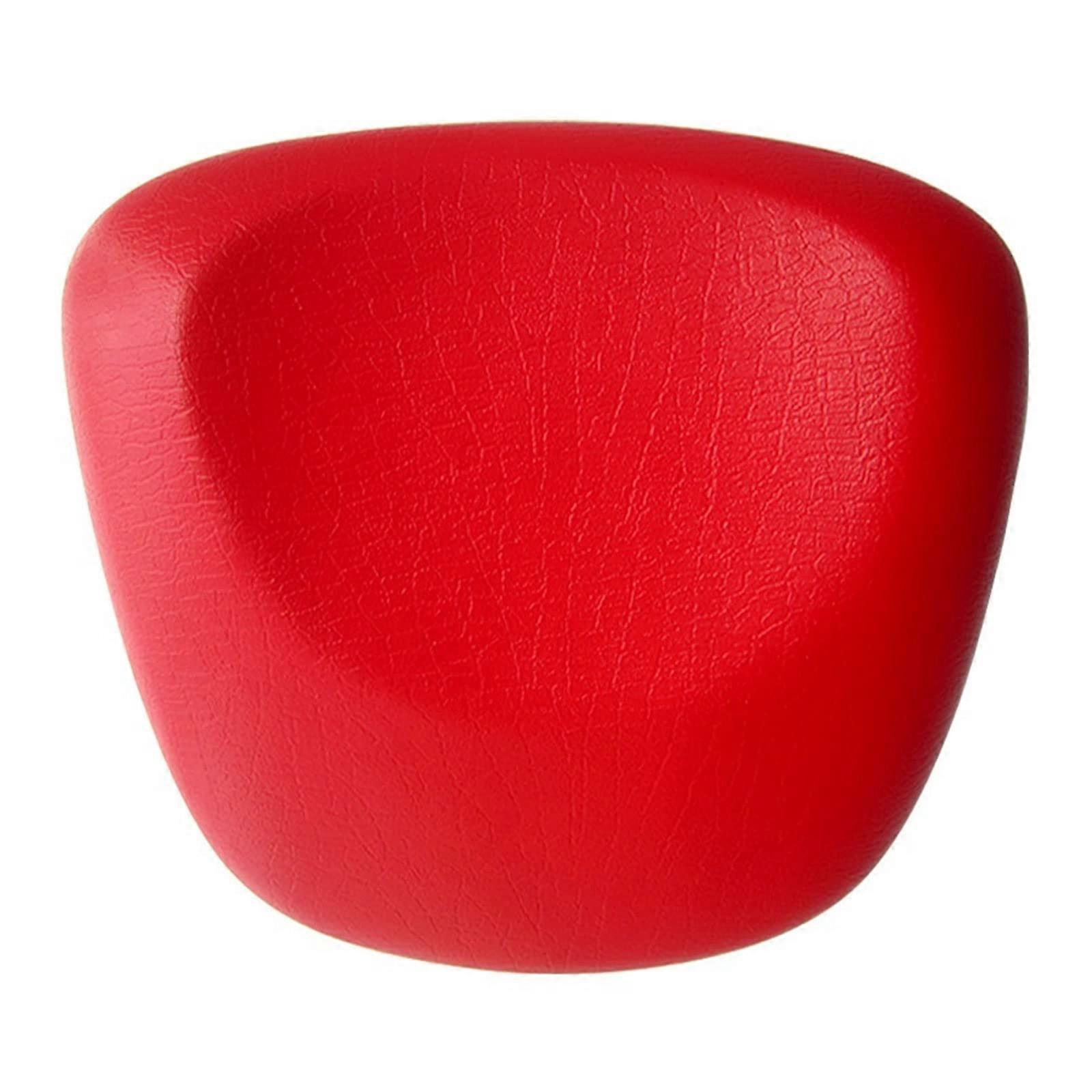 Bath Pillow with Firm Neck Support, Breathable QuickDry Fabric, Solid Red Bathtub Headrest