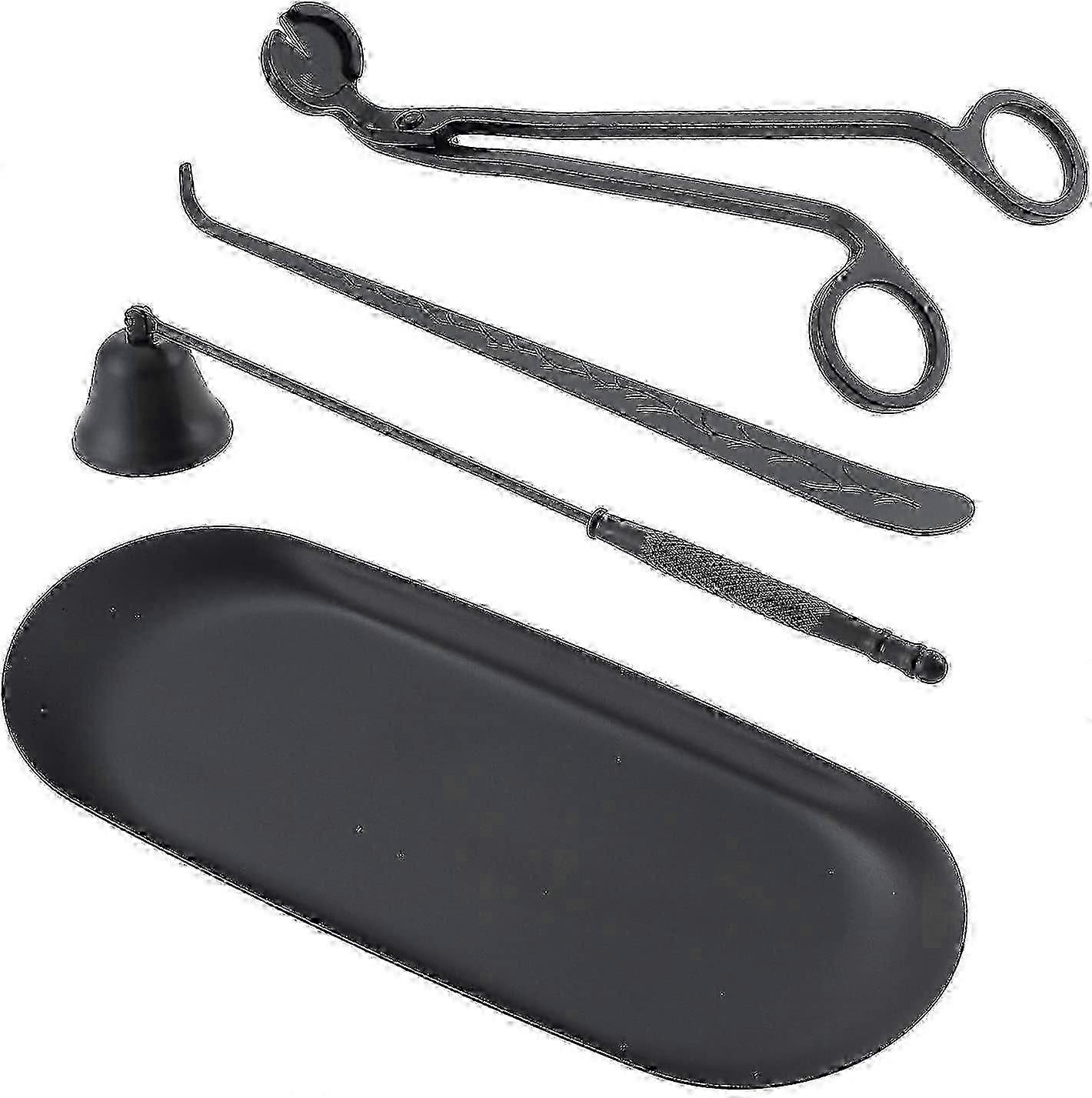 Accessory Set for Cutting, Repositioning and Extinguishing Candle Wicks