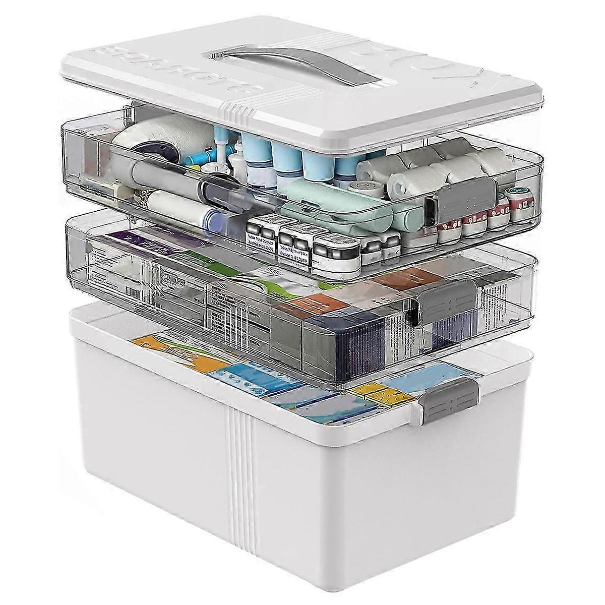 3-Tier Large Capacity Portable Medicine Organizer