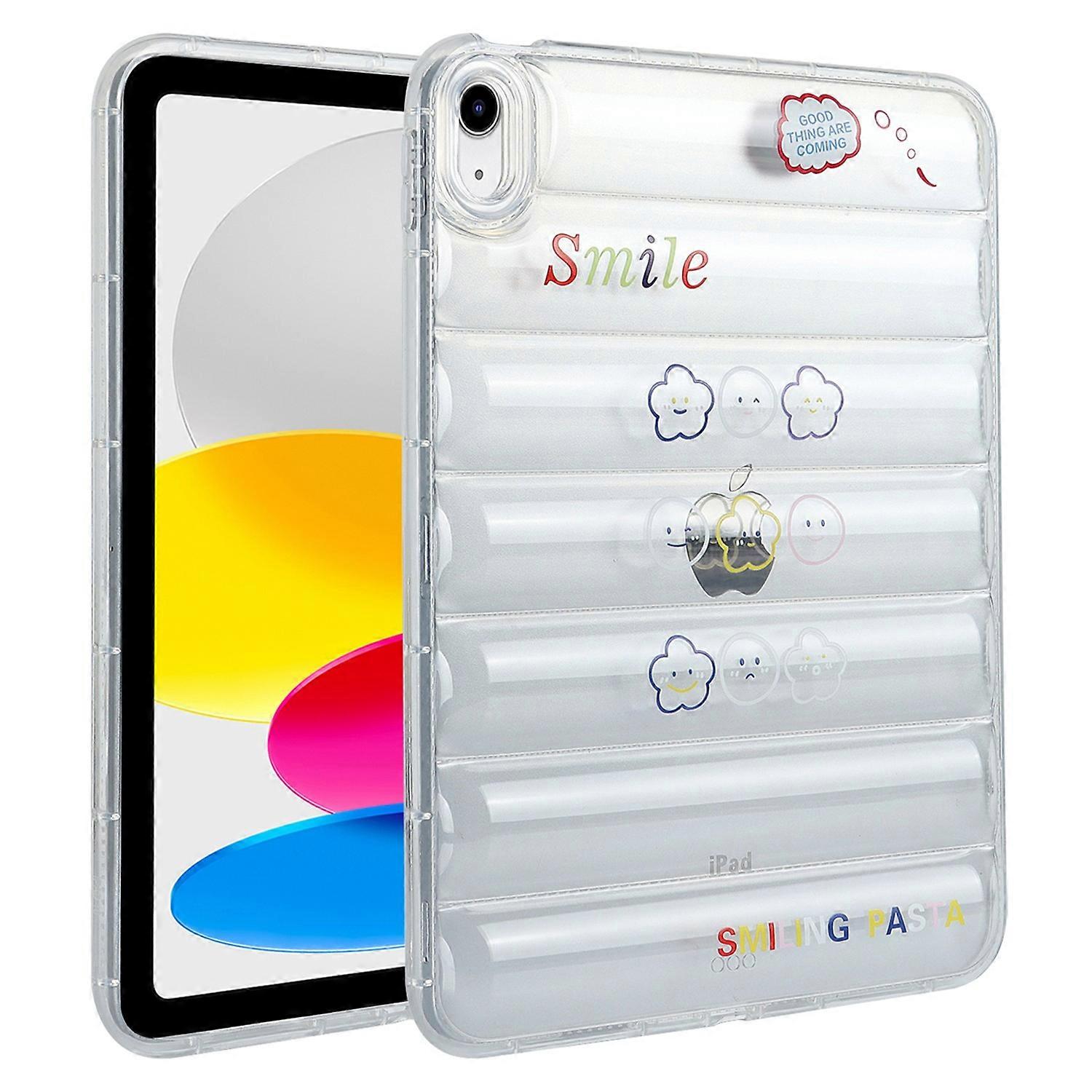 For iPad (2025)/10.9 (2022) Soft TPU Pattern Tablet Case Down Jacket Design Air Cushion Shockproof C