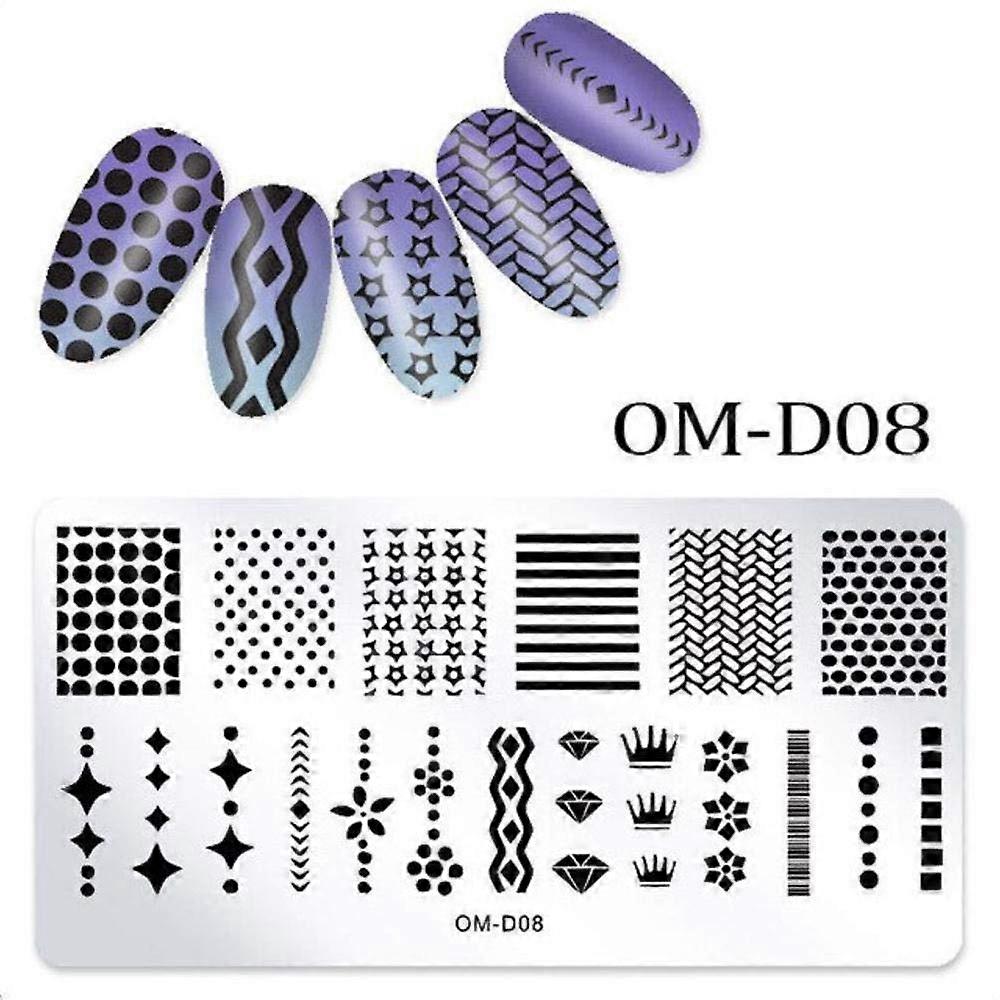 Nail Stamping Plate Rectangle Stainless Steel DIY Manicure Template with Precise Pattern Transfer