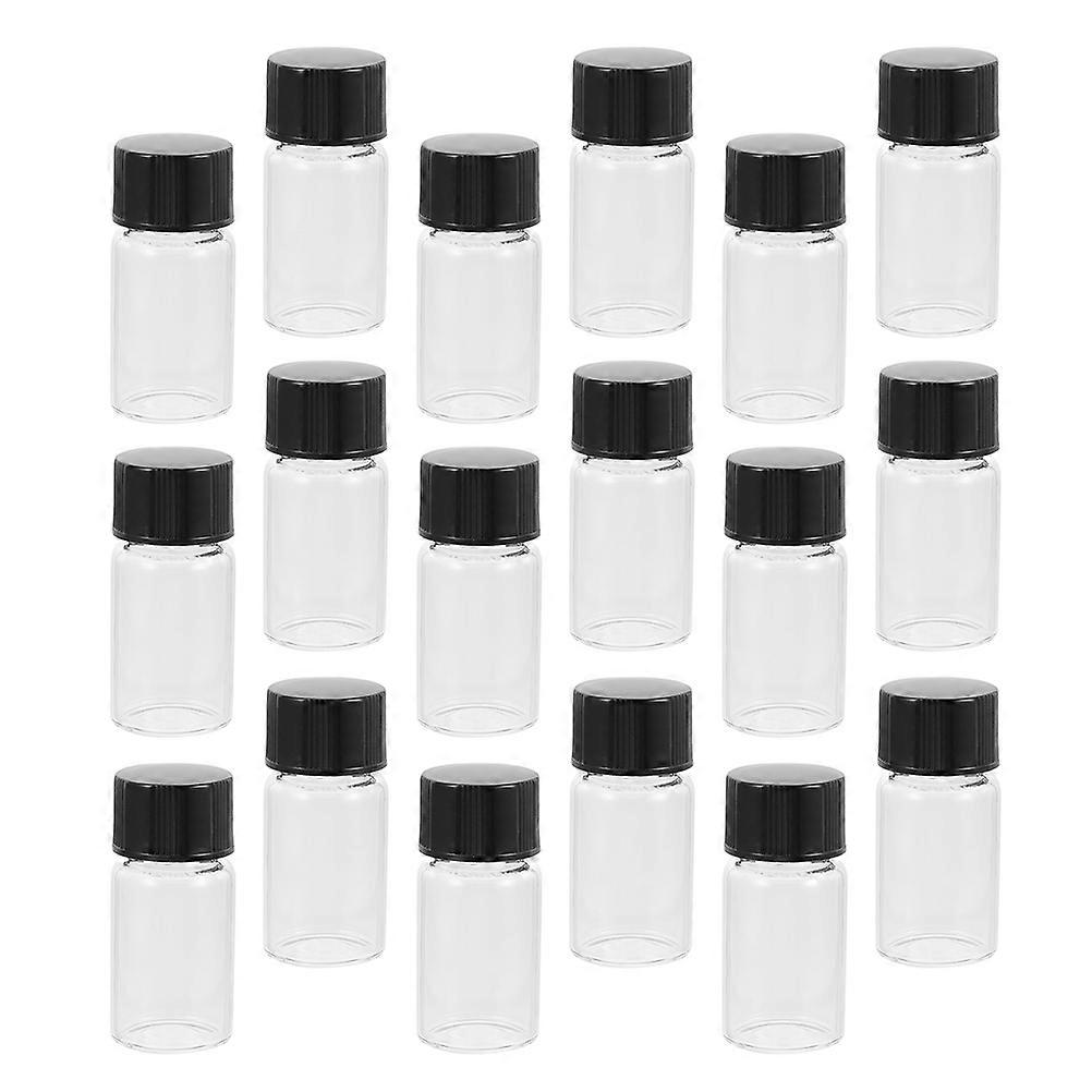 Sample Glass Bottles with Lid Flat Bottom Vials for Storage 60Pcs Set