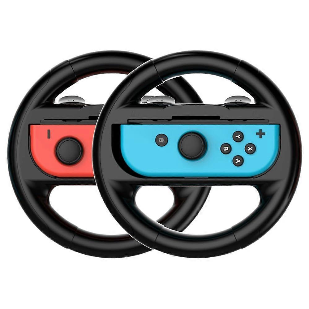 Steering Wheel Grip for Switch OLED Joy Con, Ergonomic Racing Controller 4.41x3.86, 2pcs Black