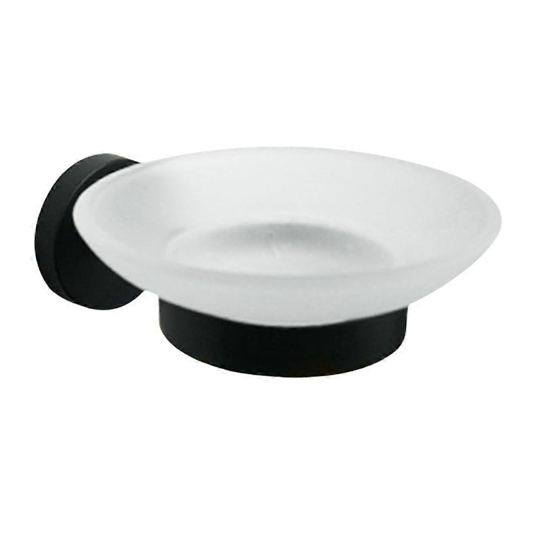 Bathroom Accessories Set Black Stainless Steel Rustproof Wall Mounted with Towel Ring Hook Soap Dish