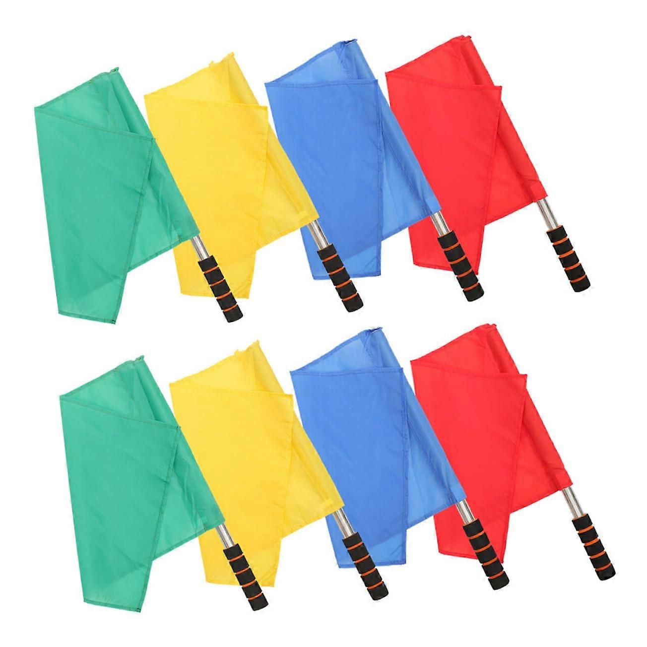 8pcs Referee Flags Set  Visibility Durable Construction for Sports Events and Cheerleading
