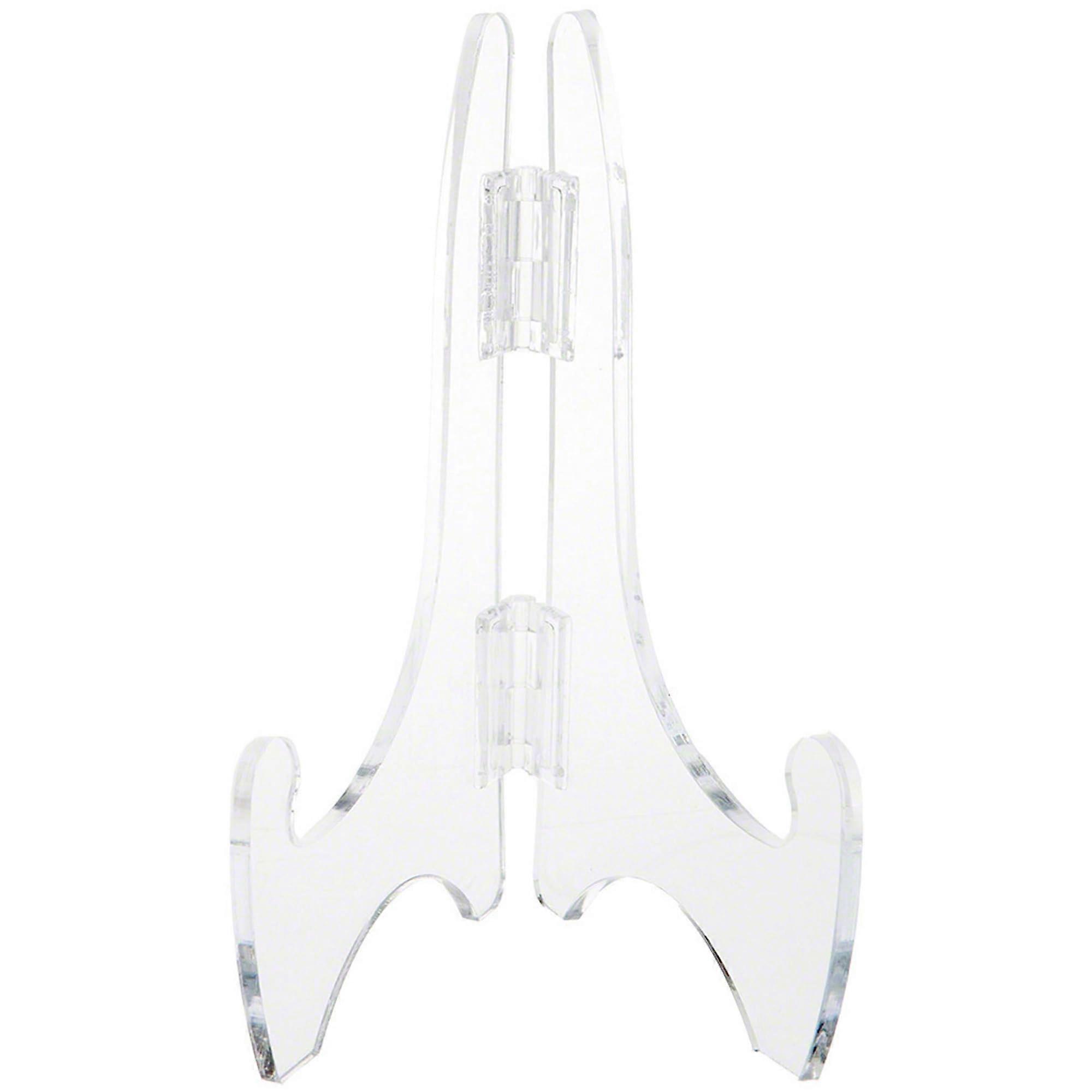 Clear Acrylic Plate Stand Display Easel for 12 Inch Plates, Adjustable Folding 2 Pack