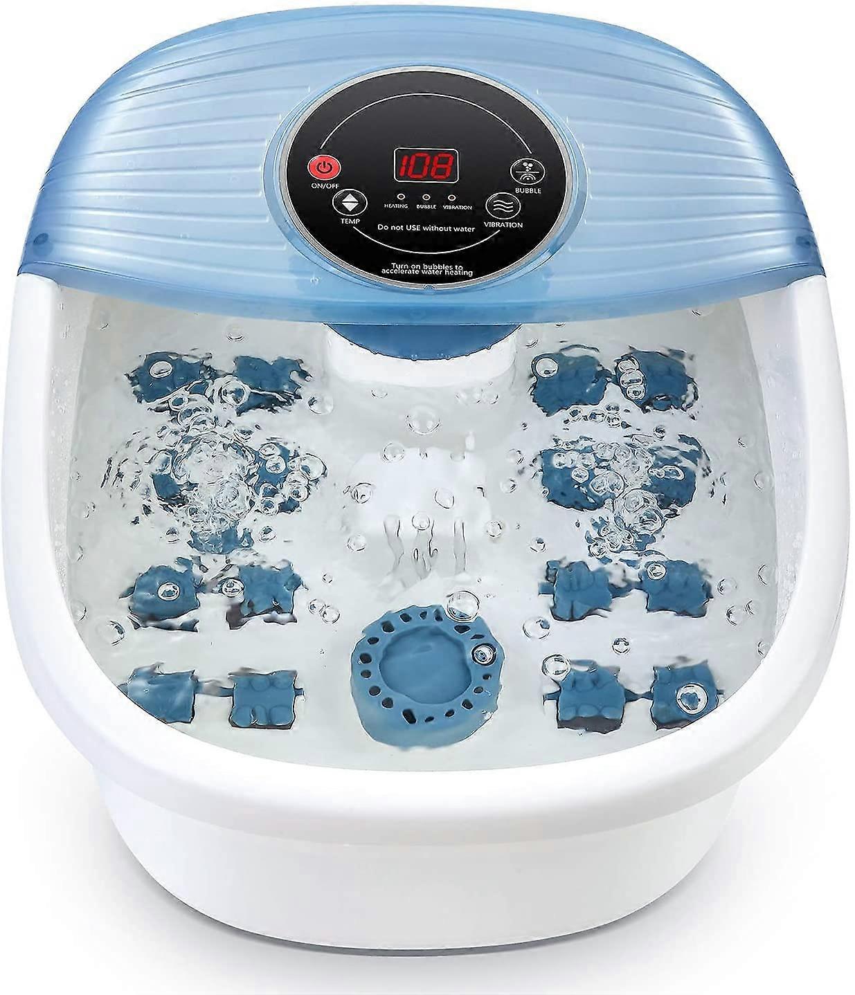 Heated Foot Spa with Rollers and Bubble Massage, Vibration, Digital Controls, Home Pedicure