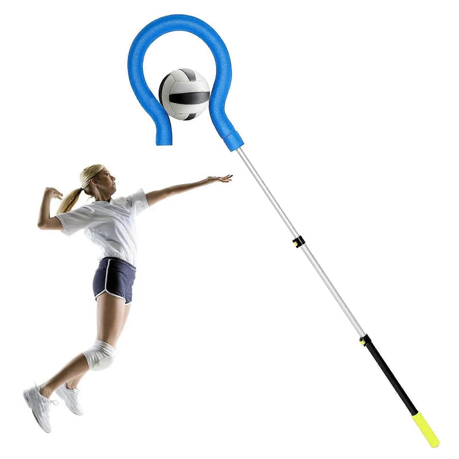 Adjustable Volleyball Training Aid with Elastic Ball Clip for Serving and Spiking Practice