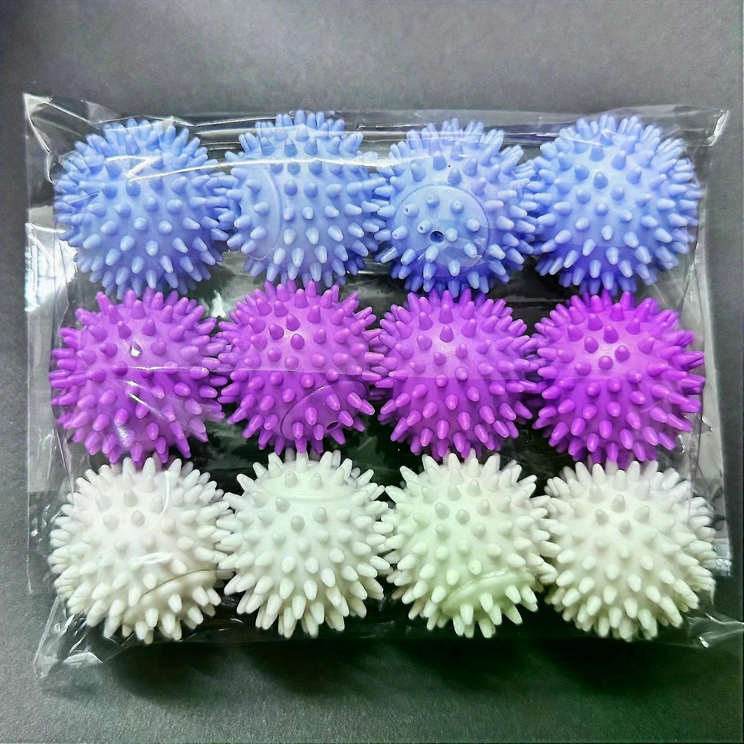 12 Reusable Magic Laundry Balls - Fabric Softener, Prevent Tangles and Remove Stains, Durable PVC
