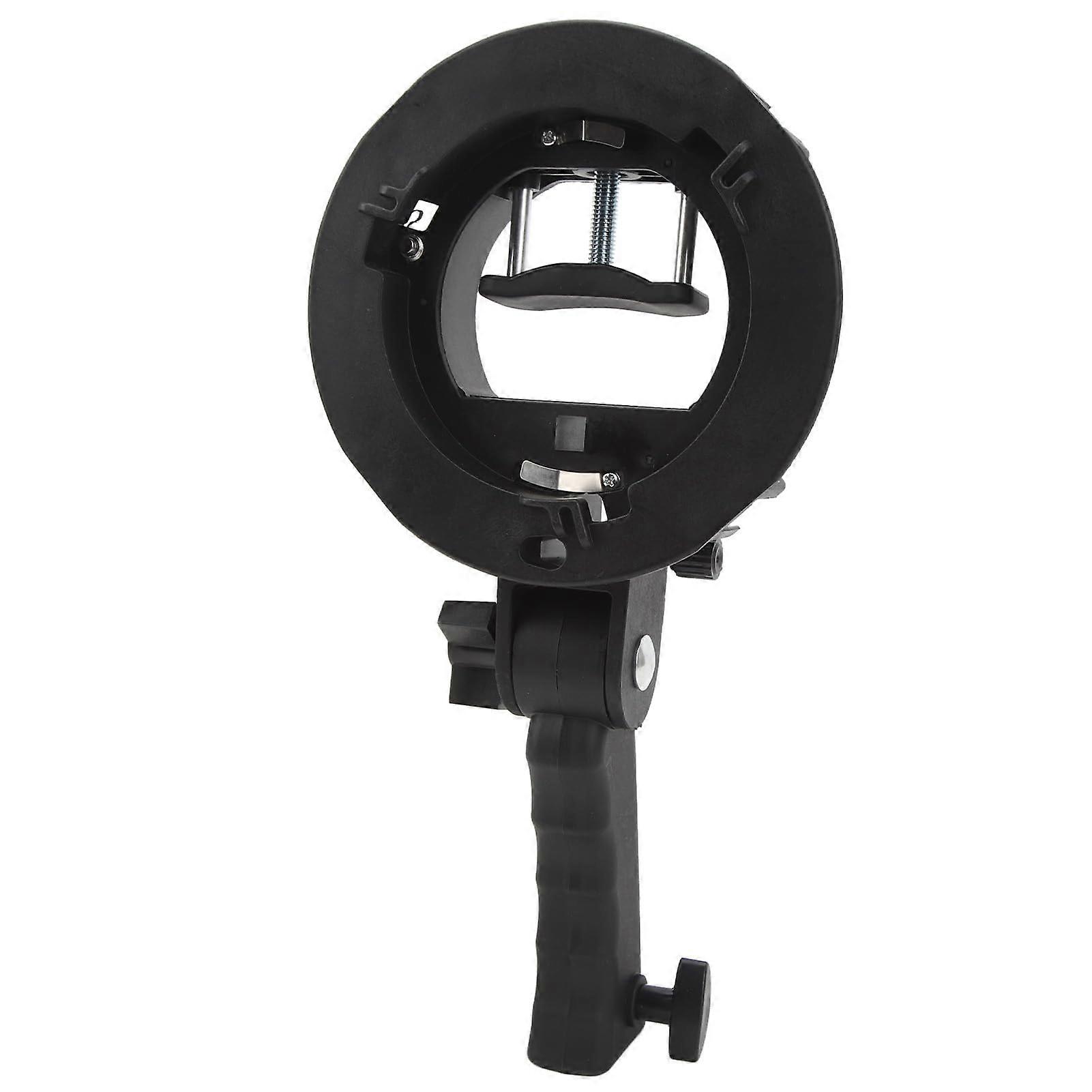 Flash Speedlight Bracket SType Flash Mount with 360° Adjustable Angle and Large Handle for Studio Photography